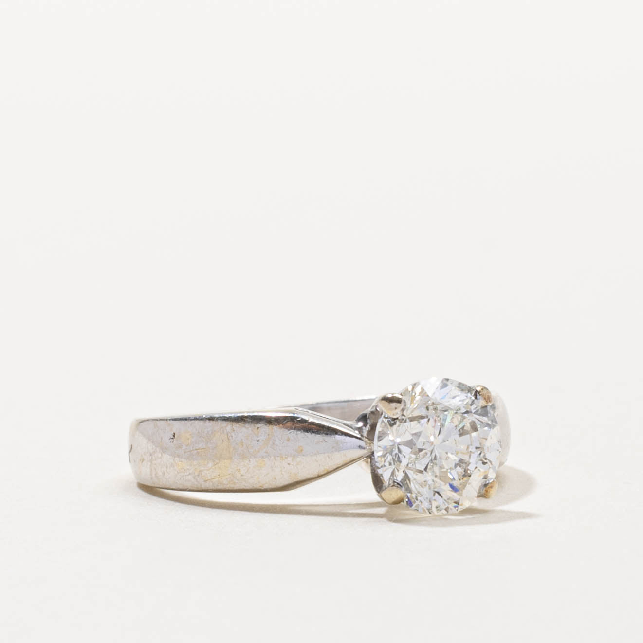 14k Solitaire Diamond Tapered Ring | 1.30ct I1/I2 I | SZ 5