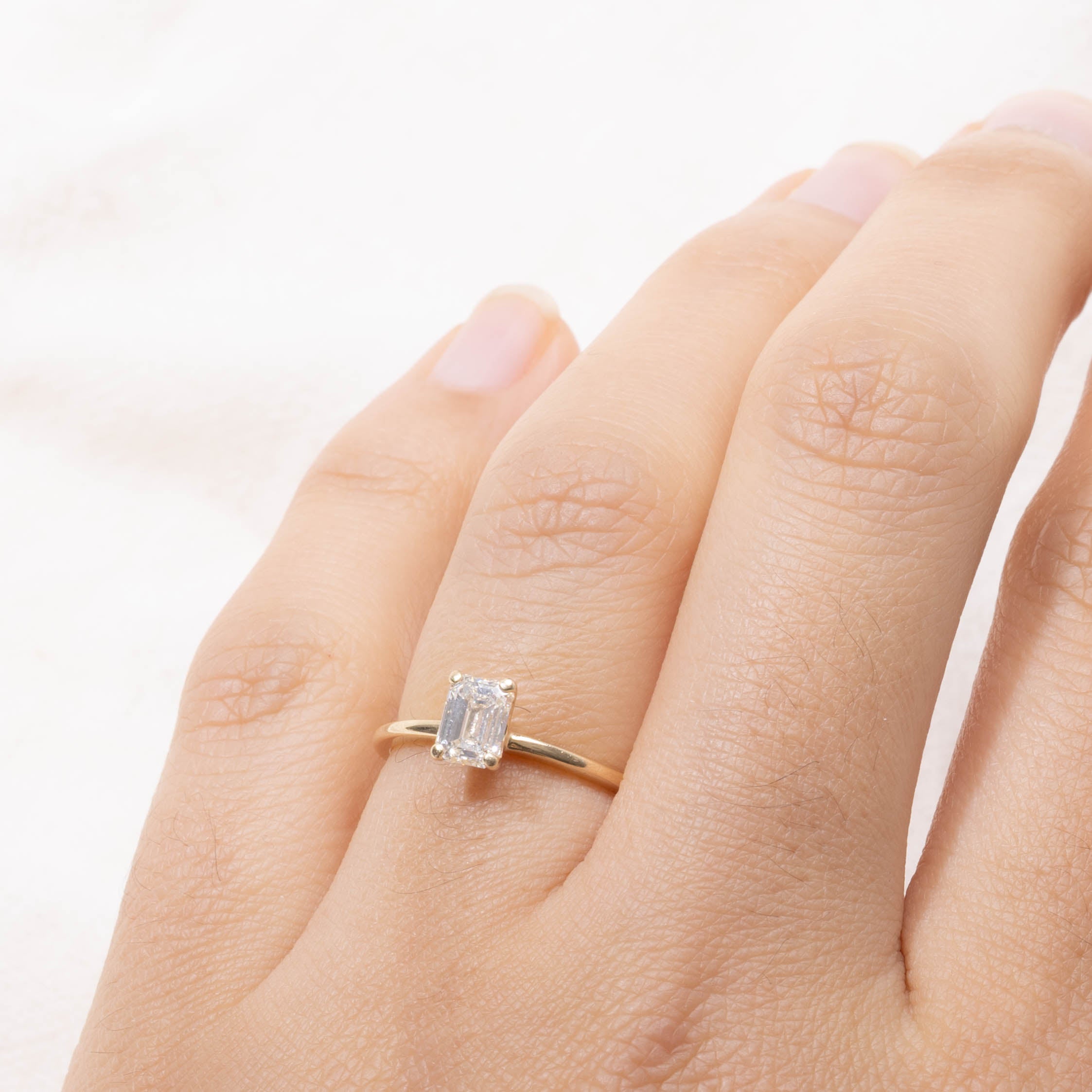 14k Solitaire Emerald-Cut Diamond Ring | 0.72ct VVS2 G | SZ 5.5
