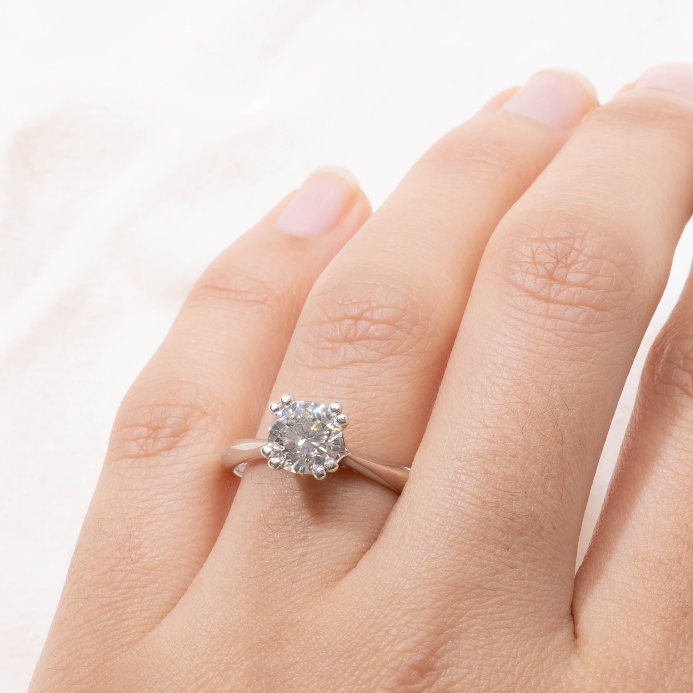 18k Diamond Reverse Tapered Engagement Ring | 1.85ct SI2 I, 0.15ctw | SZ 8