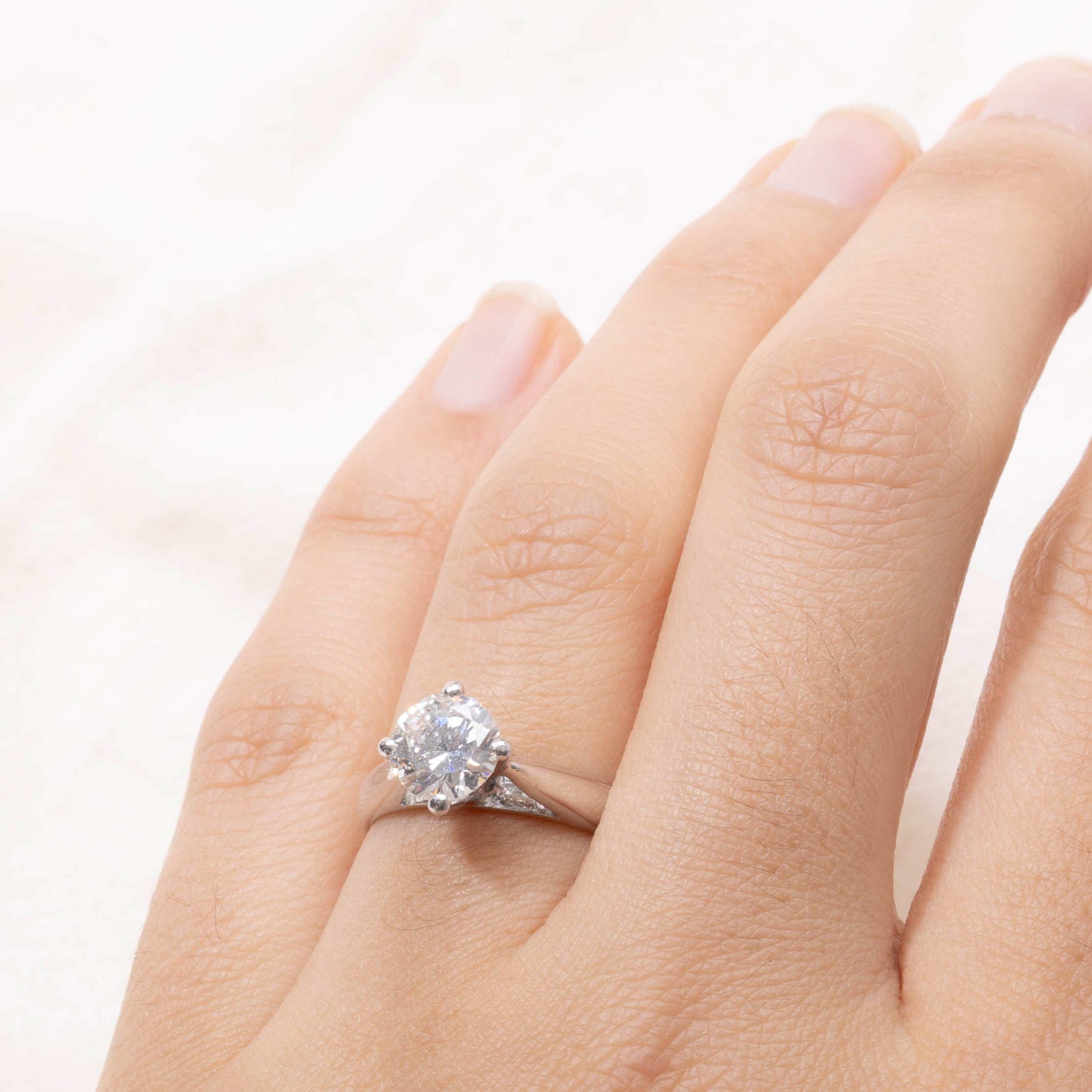 850 Platinum Diamond Tapered Ring | 1.17ct SI1 H | SZ 6