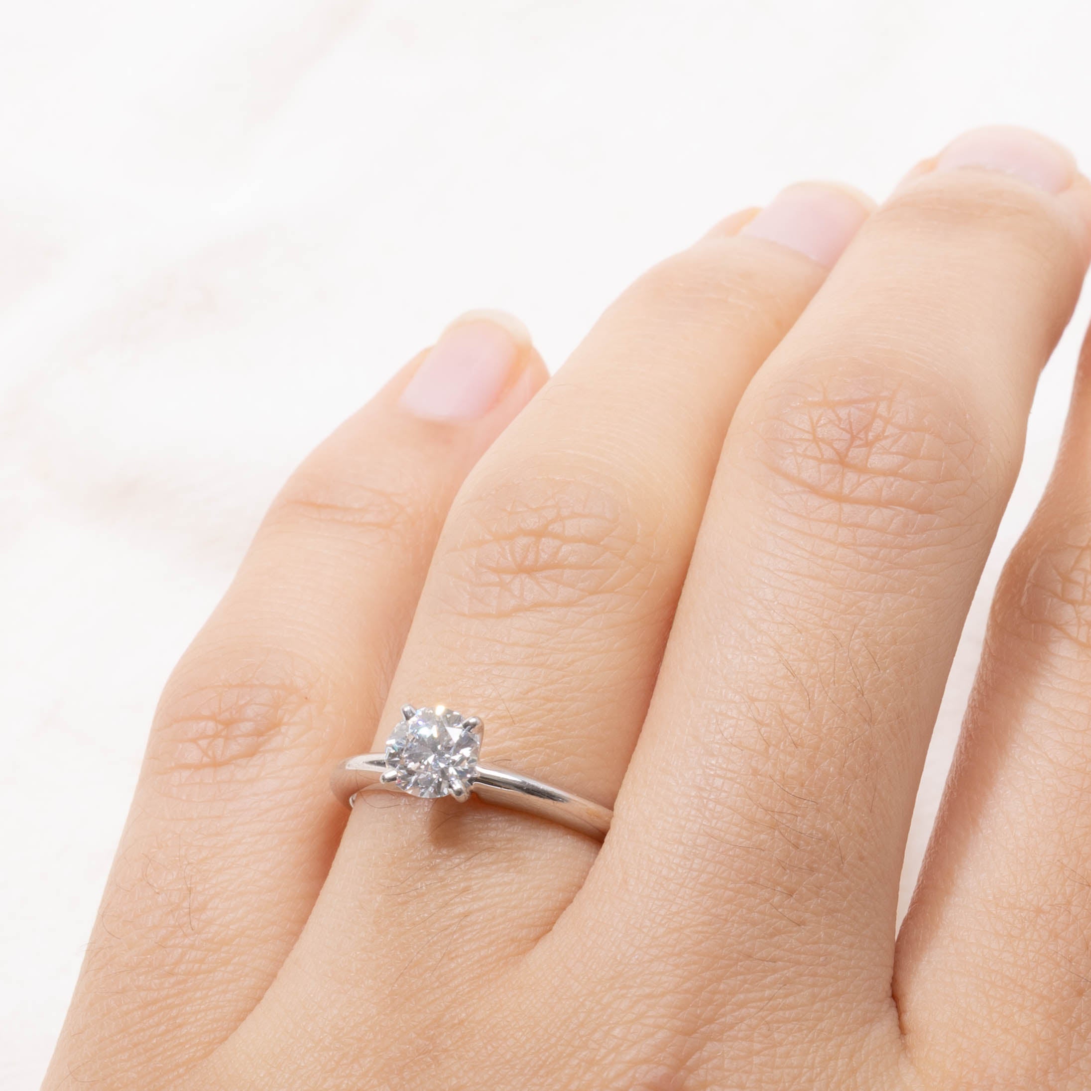 18k Solitaire Diamond Engagement Ring | 0.76ct IF F | SZ 6.25