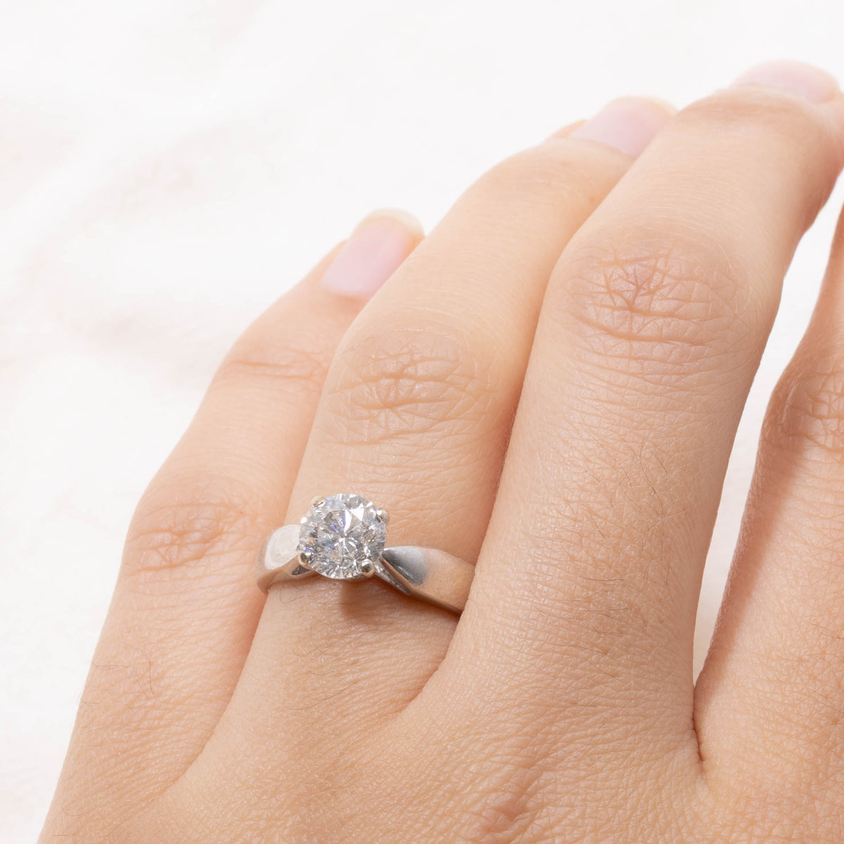 14k Solitaire Diamond Tapered Ring | 1.30ct I1/I2 I | SZ 5