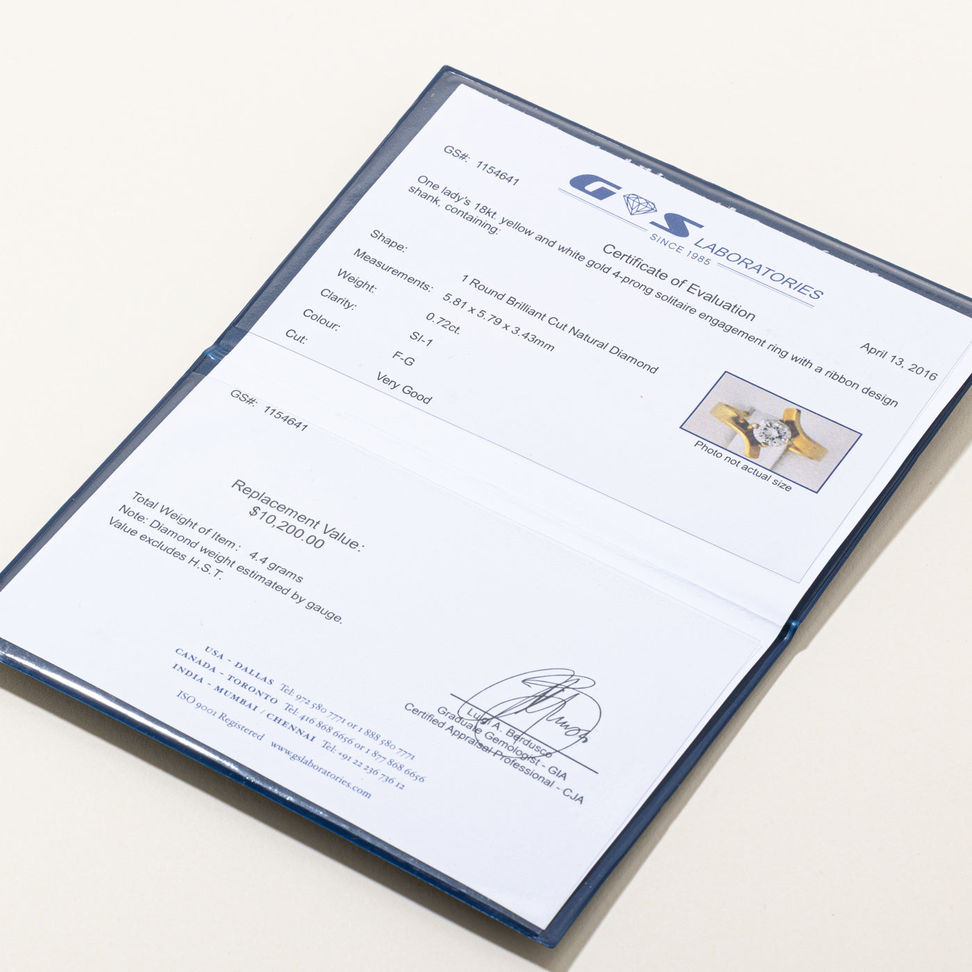 Diamond Bypass Engagement Ring | 0.72ct SI1 GF/G | SZ 4.75