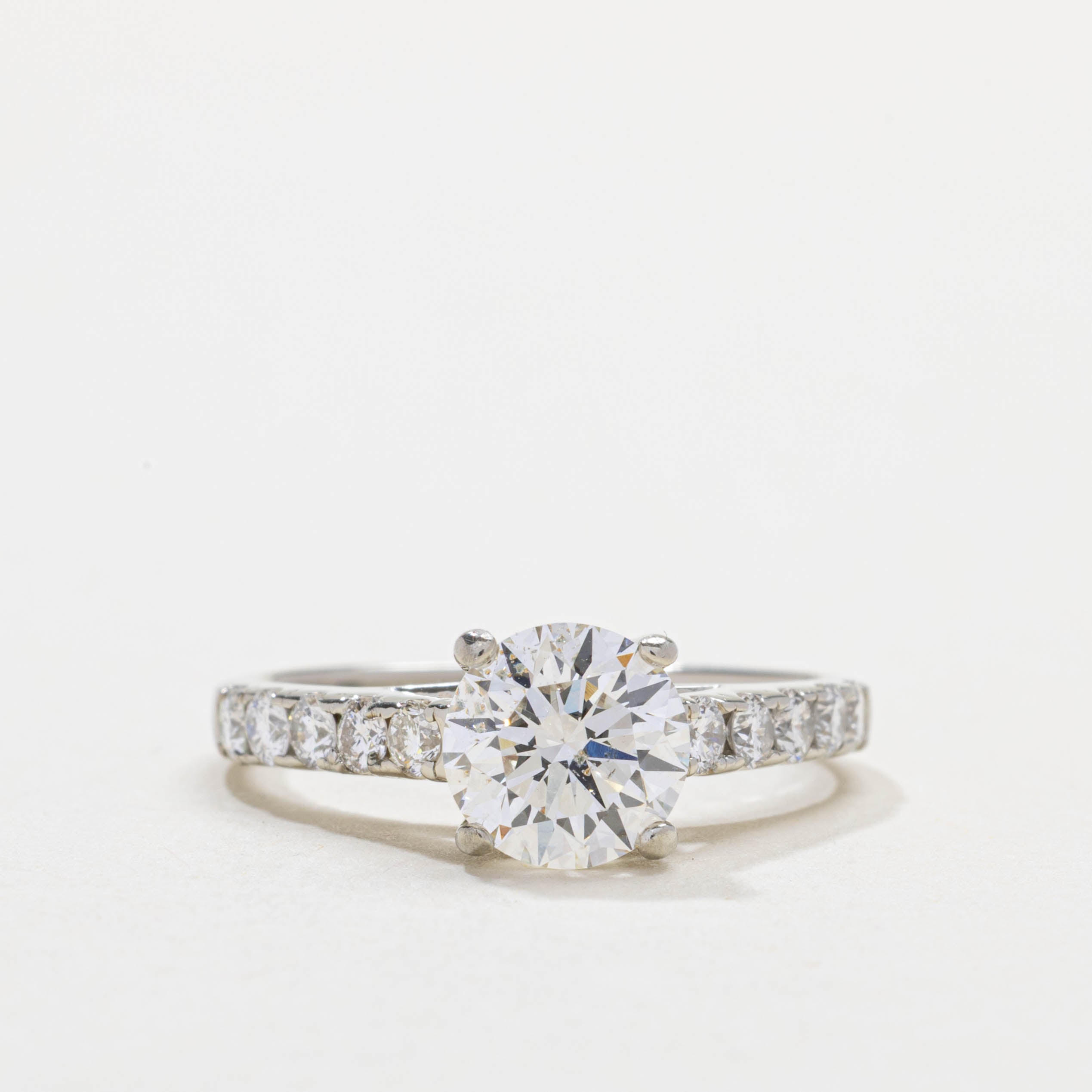 Bague de fiançailles en diamant certifiée GIA | 1,03 ct VVS1 K Ex, 0,43 ct au total | Taille 5,75