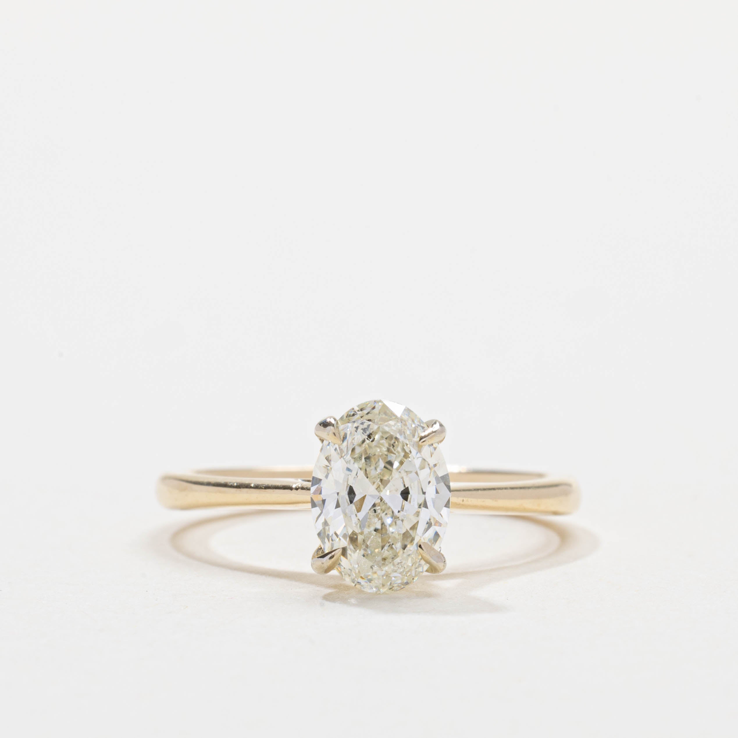 Bague solitaire diamant ovale IGI | 1,02 ct SI2 J | Taille 5,0
