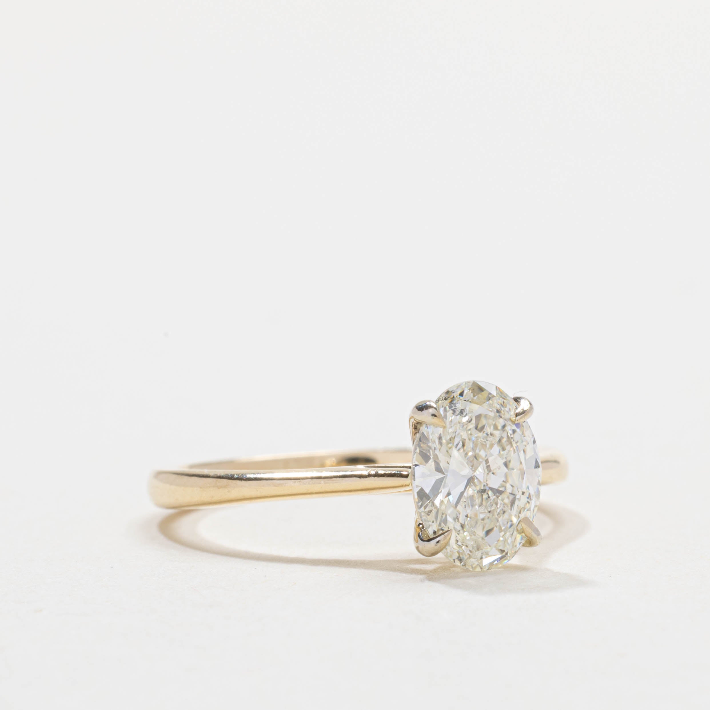 Bague solitaire diamant ovale IGI | 1,02 ct SI2 J | Taille 5,0