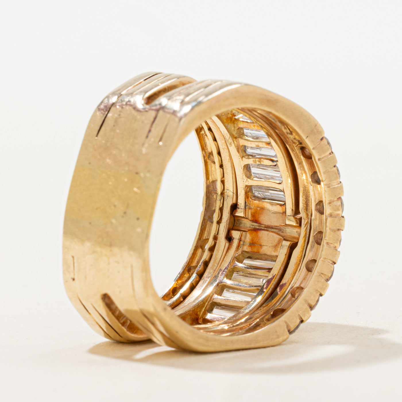 Emerald Cut Diamond Accented Chunky Engagement Ring | 3.19ctw | SZ 8.75