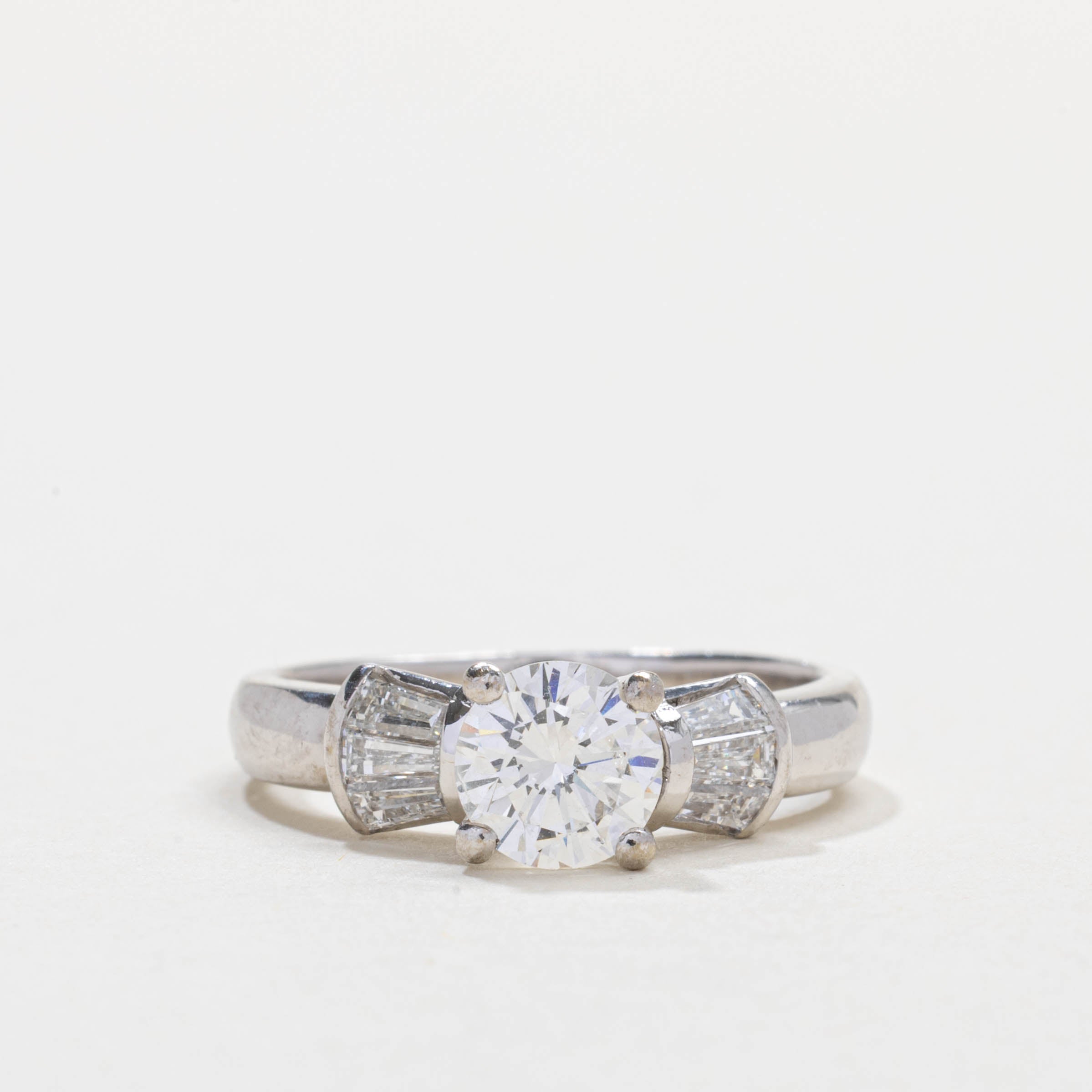 18K White Gold Diamond Accented Ring | 0.80ct SI2 G/H, 0.18ctw | SZ 6.0