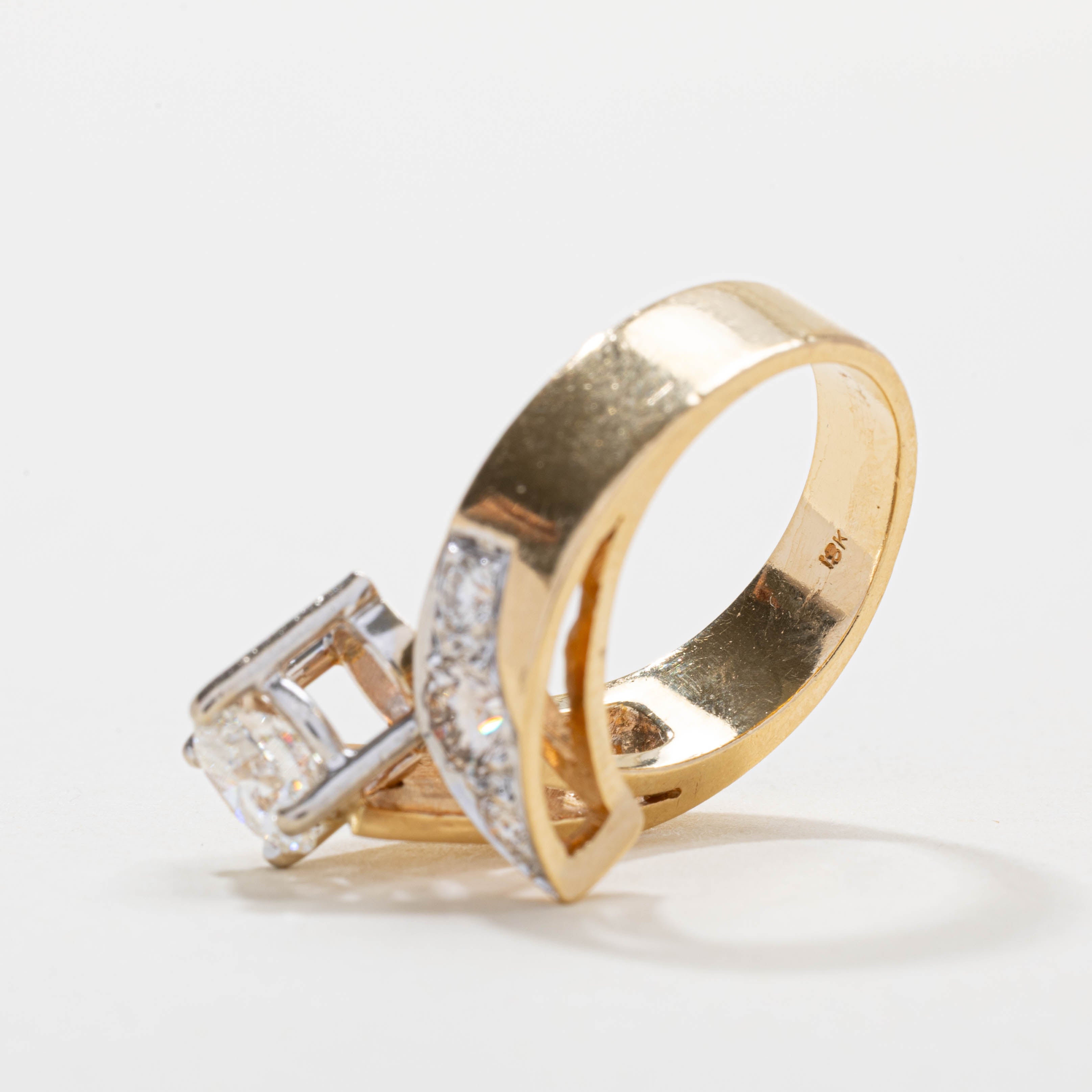18K Diamond Abstract Bypass Ring | 1.0ct SI1 I/J, 0.30ctw | SZ 5.75