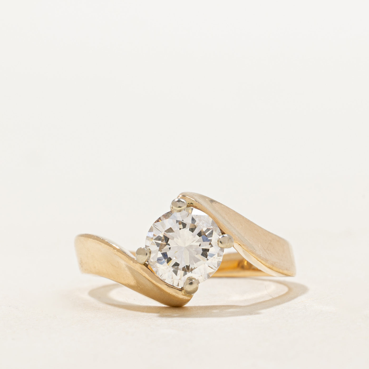 Diamond Bypass Engagement Ring | 0.93ct VS1 G | SZ 5.25