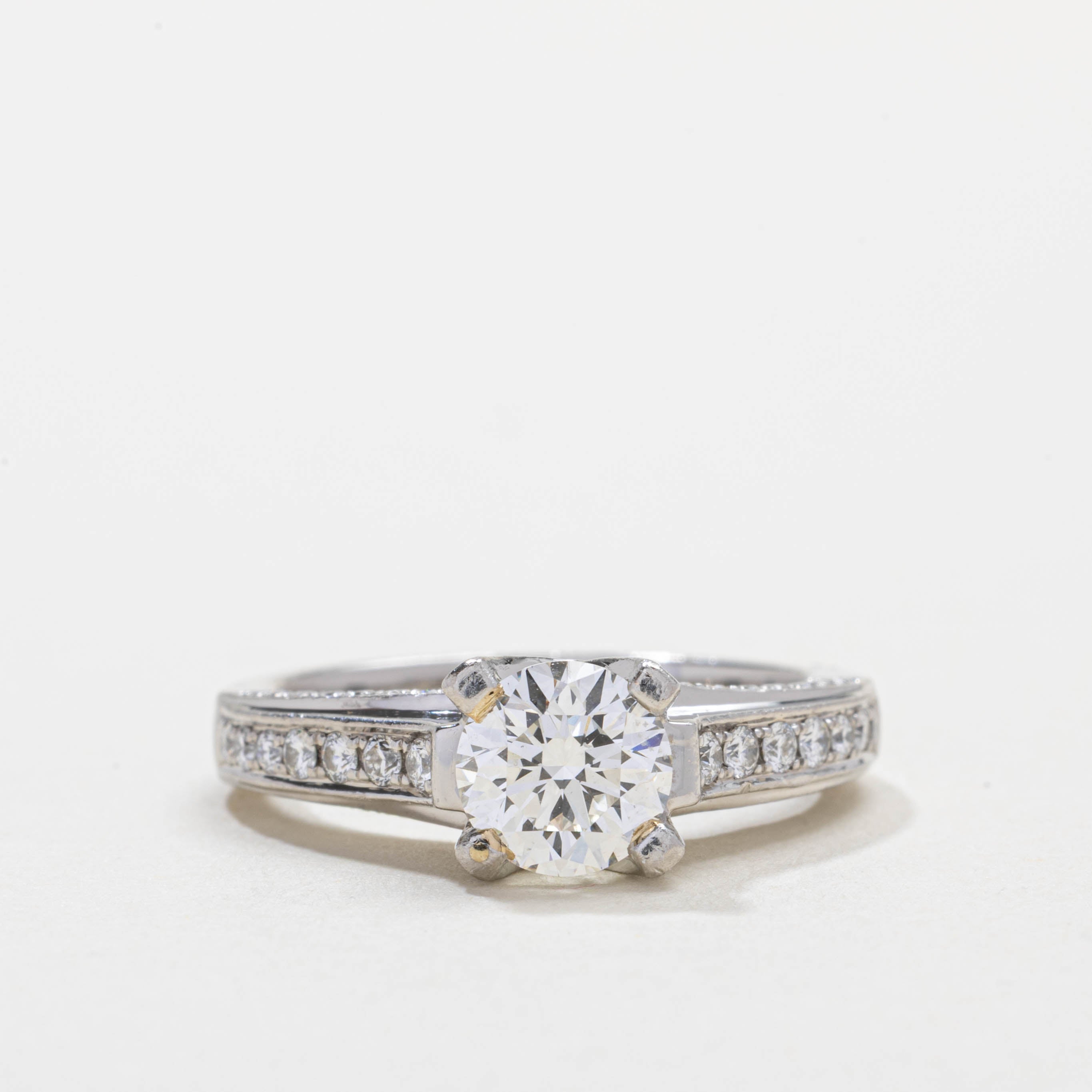 GIA Diamond Accented Engagement Ring | 1.03ct VS2 I, 0.72ctw | SZ 6.0