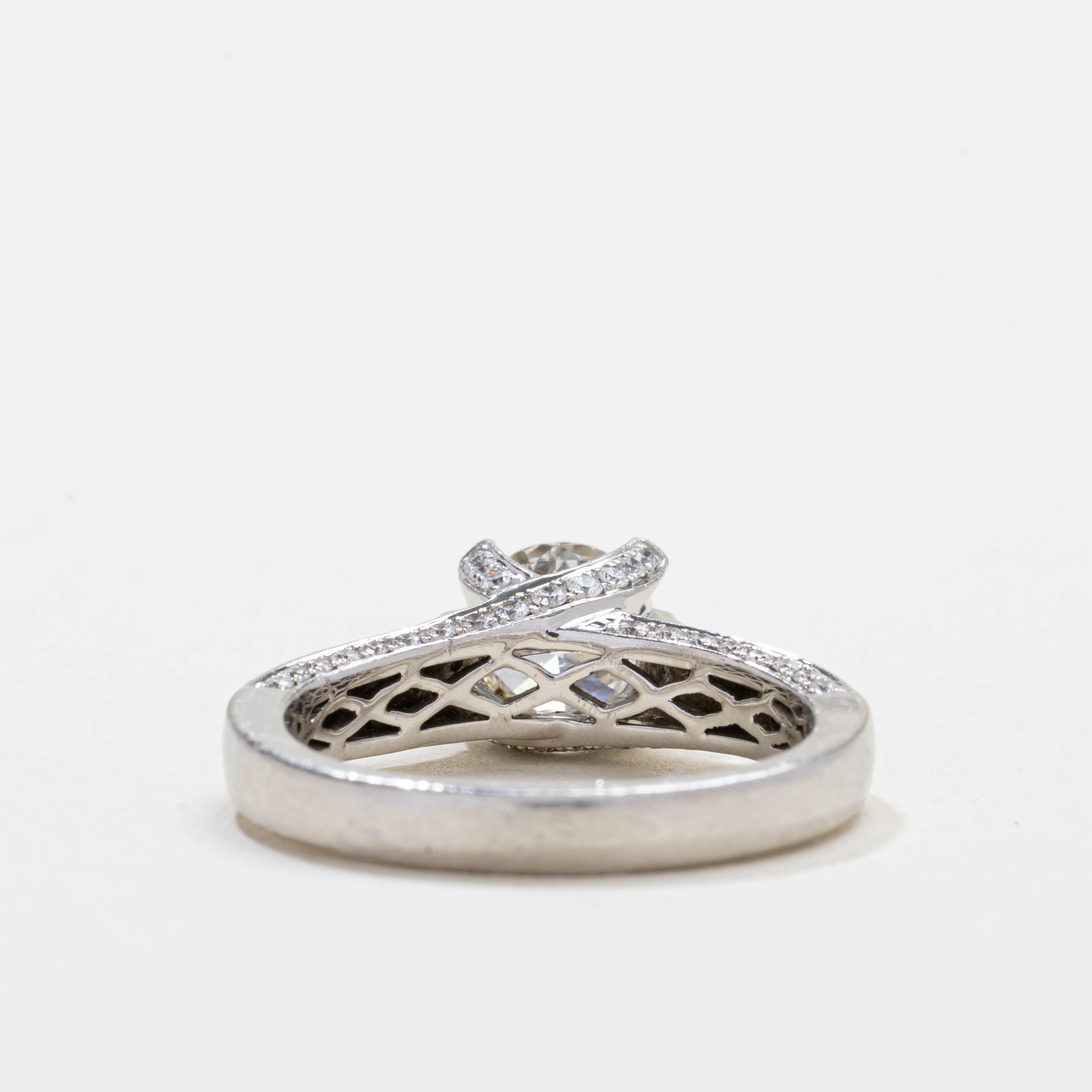 GIA Diamond Accented Engagement Ring | 1.03ct VS2 I, 0.72ctw | SZ 6.0