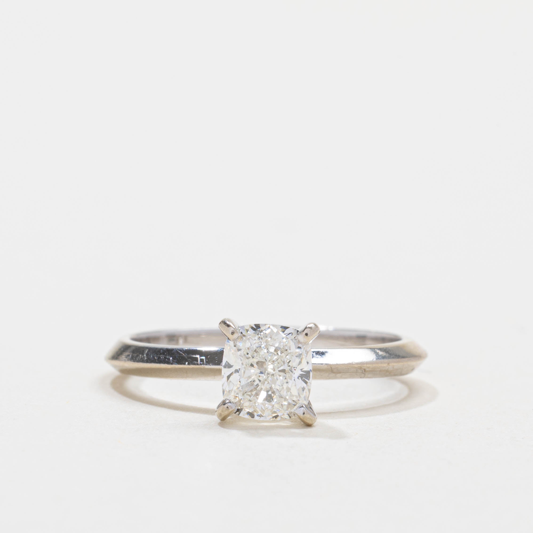 GIA Solitaire Cushion Cut Diamond Ring | 0.80ct VS2 I | SZ 5.0