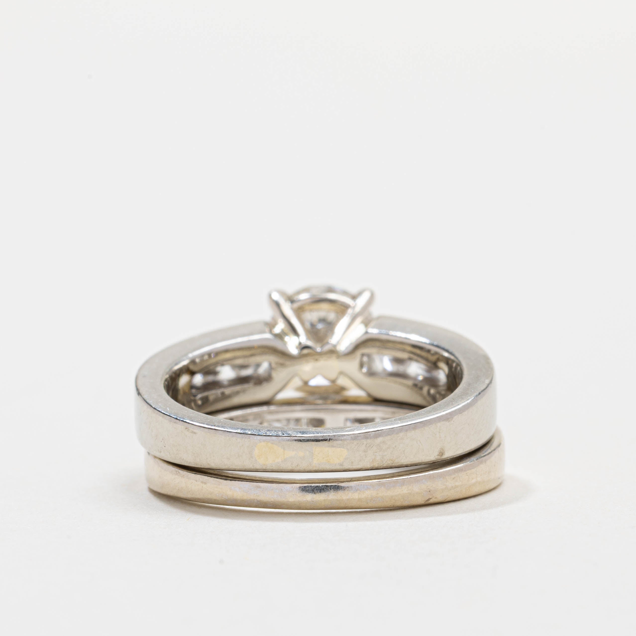 14K White Gold Diamond Wedding Ring Set | 1.06ct SI2 H, 0.65ctw | SZ 5.75