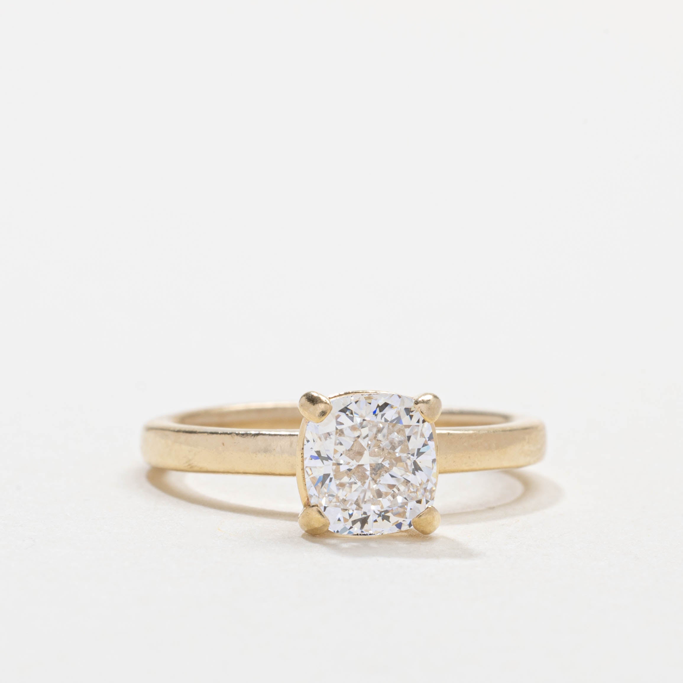 GIA Cushion Cut Solitaire Diamond Ring | 1.08ct VS2 F | SZ 4.5