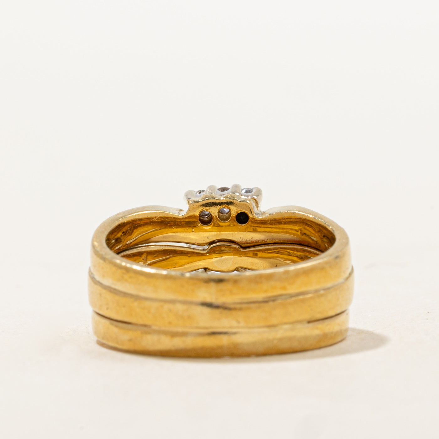 Diamond Soldered Wedding Ring Set | 0.82ctw | SZ 5.25