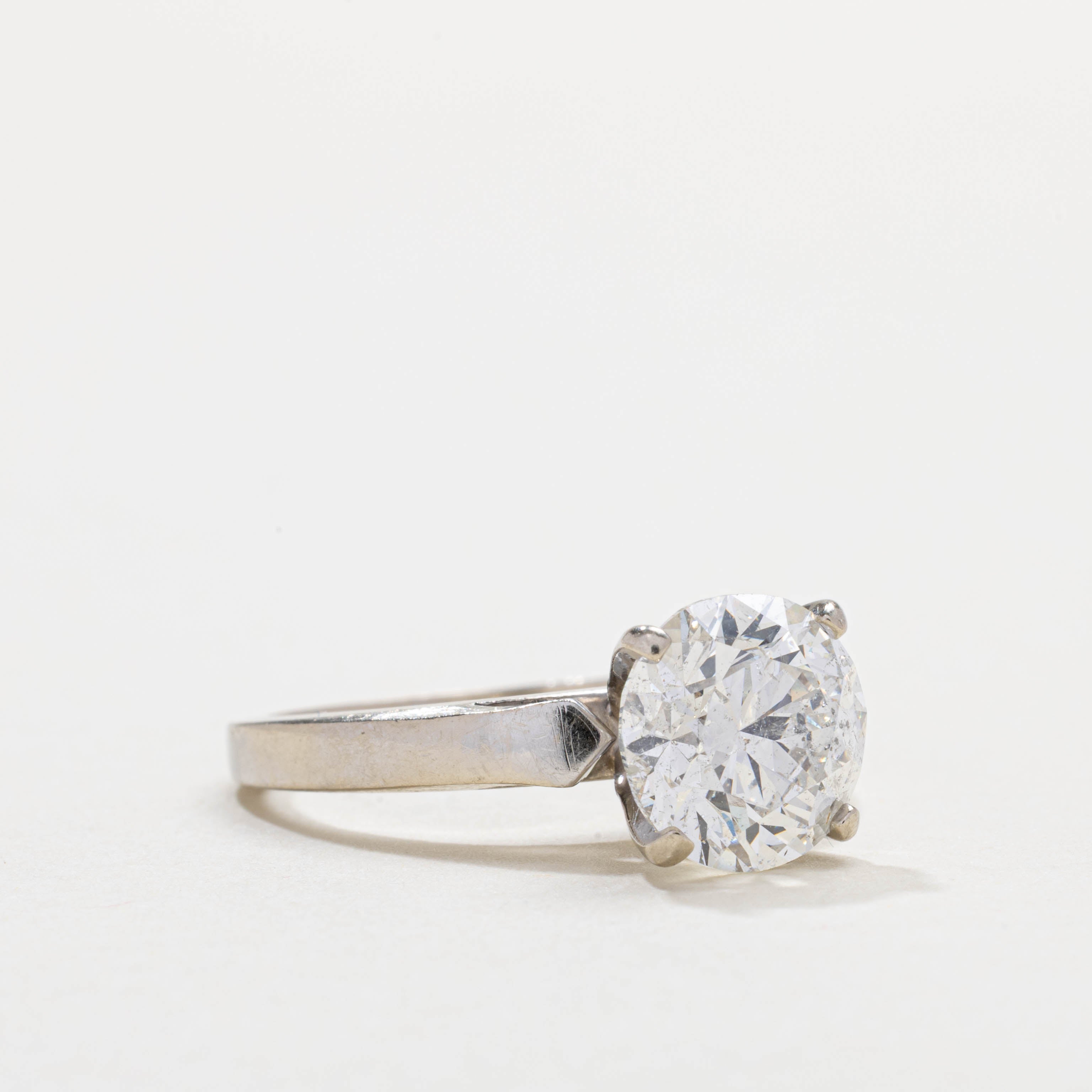 Bague de fiançailles solitaire en or 14 carats avec diamant | 2,83 ct I2 K/L | Taille 6,25