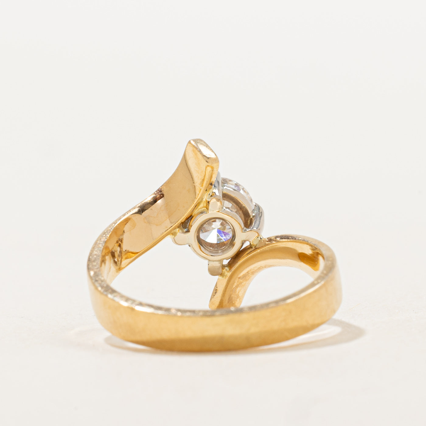 Diamond Bypass Engagement Ring | 0.72ct SI1 GF/G | SZ 4.75