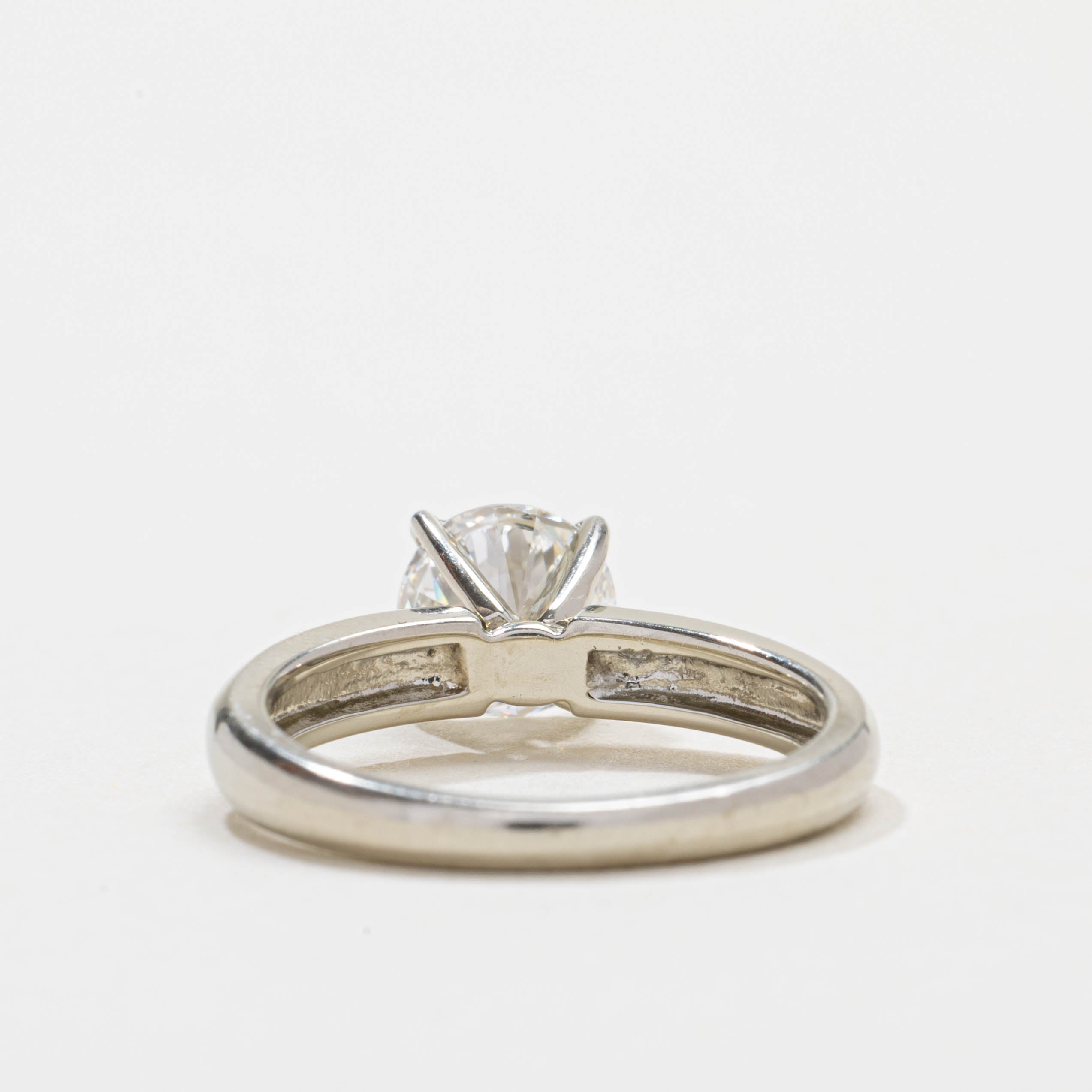 Bague solitaire en or blanc 19 carats avec diamant | 1,19 ct VS1 I/J | Taille 5,5