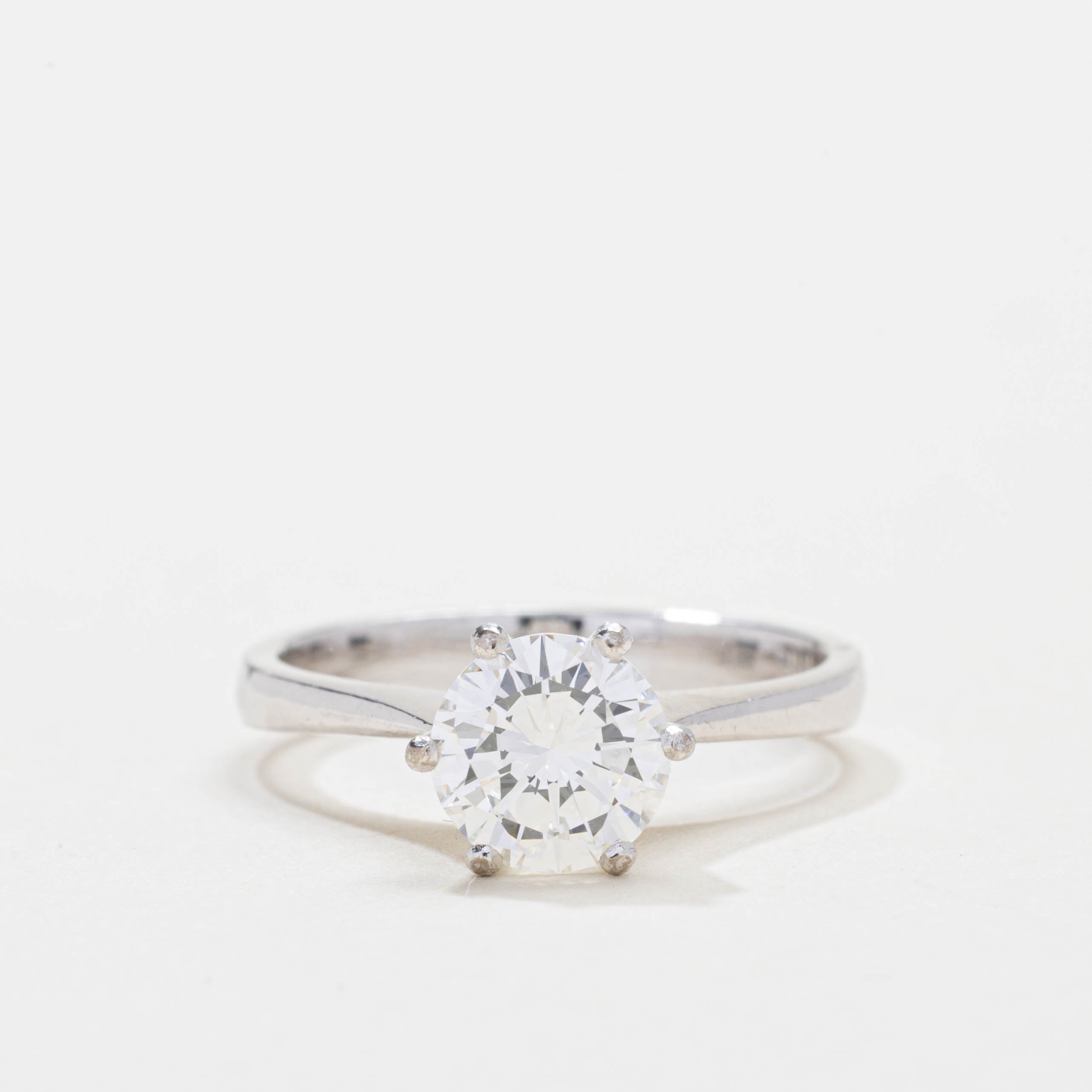 18K Solitaire Six Prong Diamond Ring | 1.0ct VS1 H | SZ 5.0