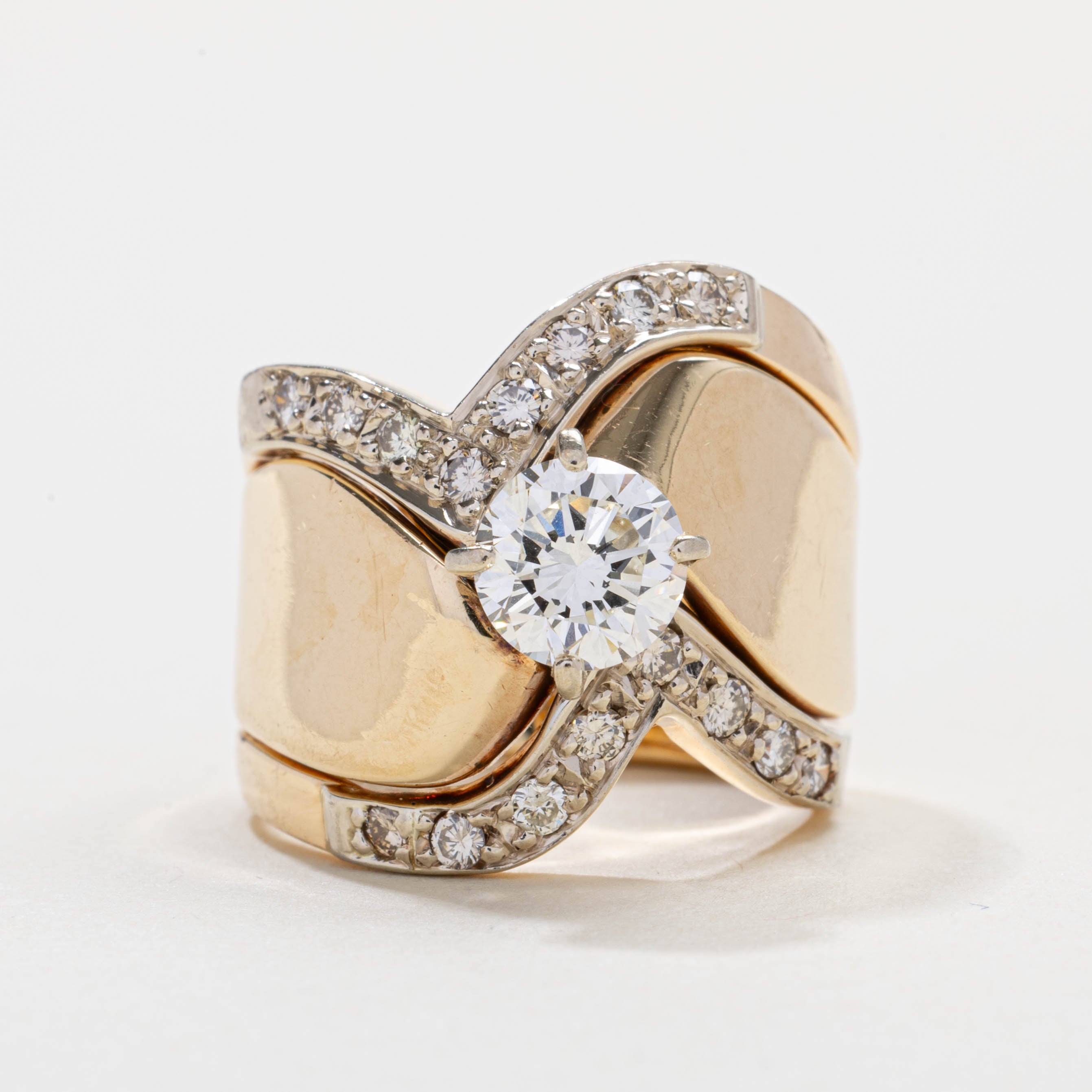 14K Diamond Abstract Soldered Diamond Ring Set | 0.40ctw | SZ 5.5