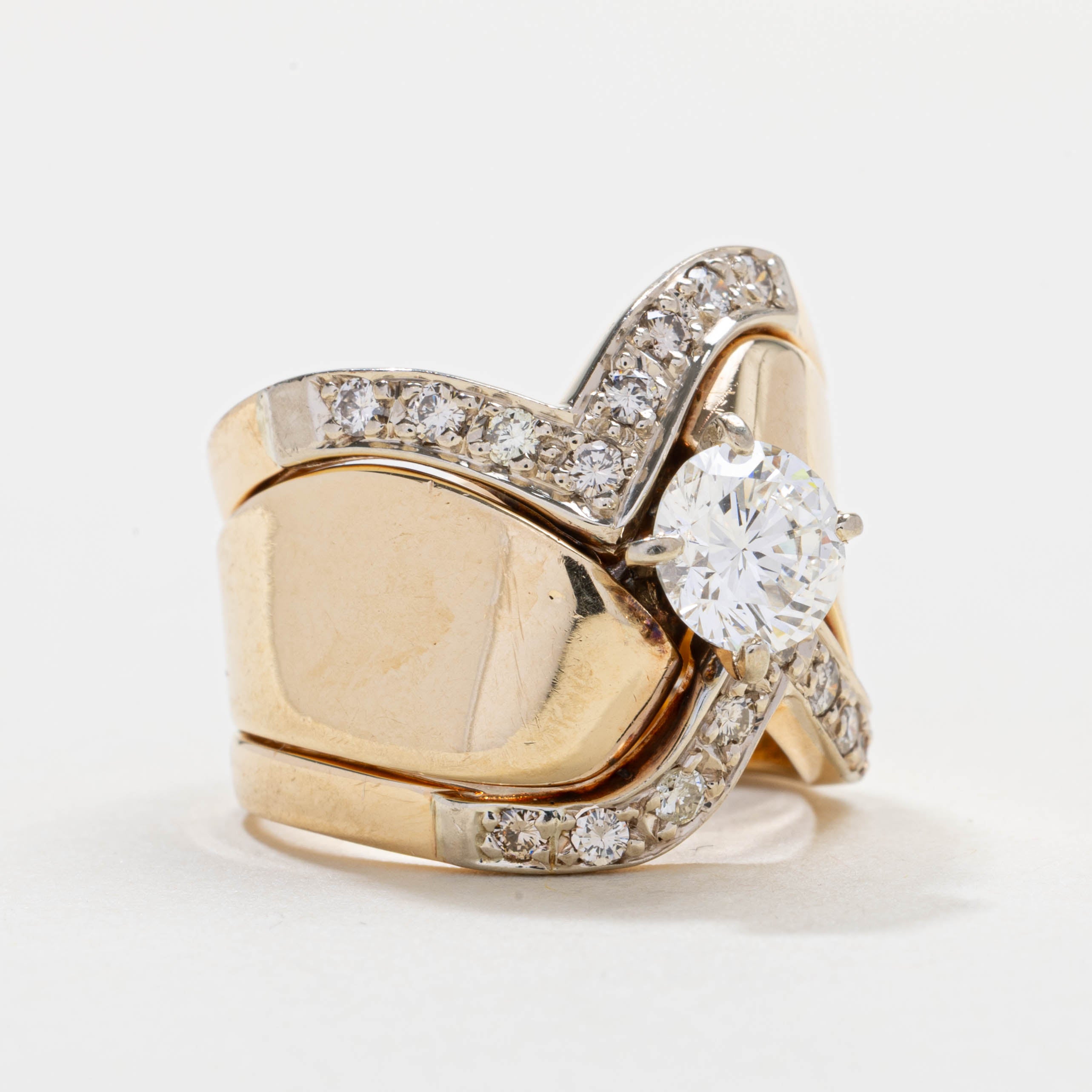 Bague en or 14 carats sertie de diamants (0,40 ct au total) | Taille 5,5