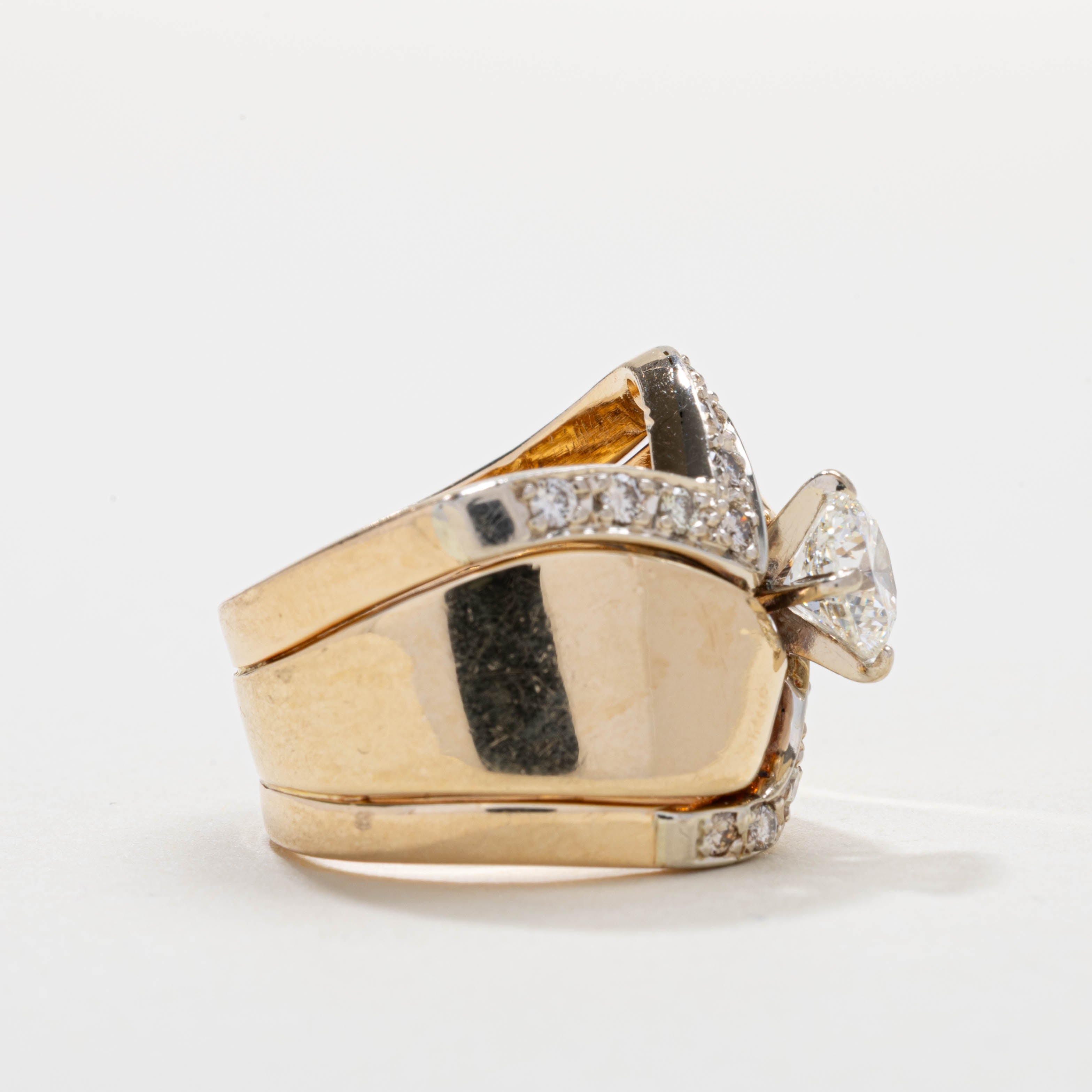 Bague en or 14 carats sertie de diamants (0,40 ct au total) | Taille 5,5