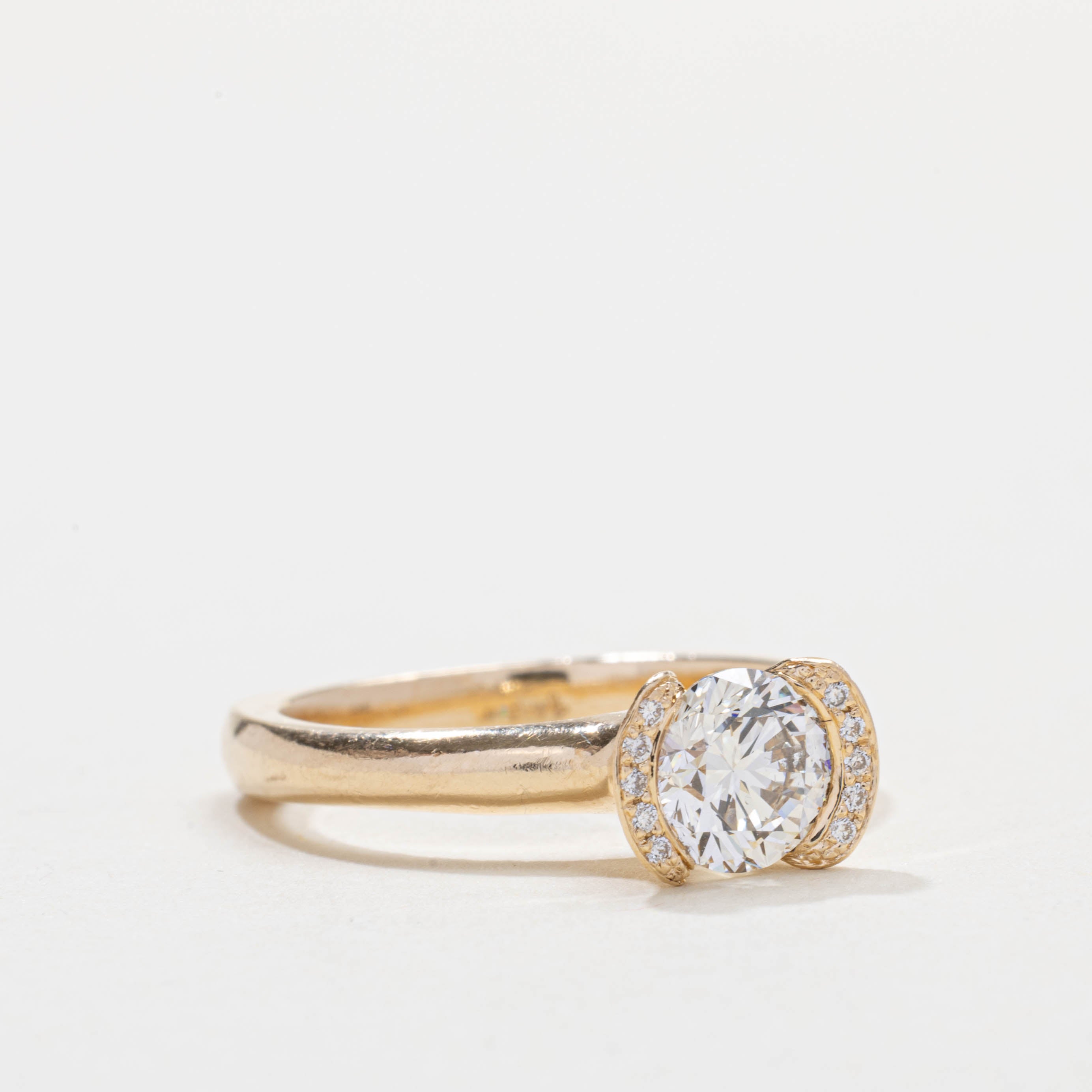 14K EGL Diamond Semi Halo Ring | 0.91ct SI1 I/J, 0.05ctw | SZ 6.5