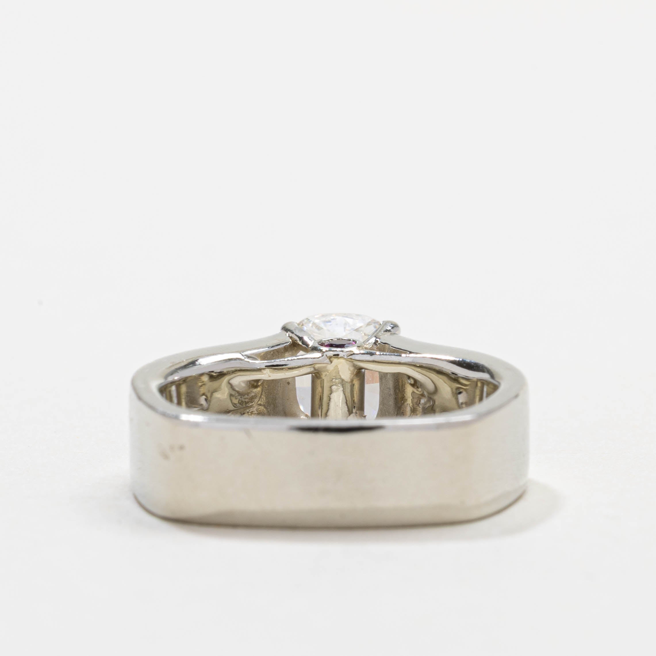 18K Diamond & Sapphire Accented Euro Shank Ring | 0.90ct VS2 I/J, 0.06ctw | SZ 4.0