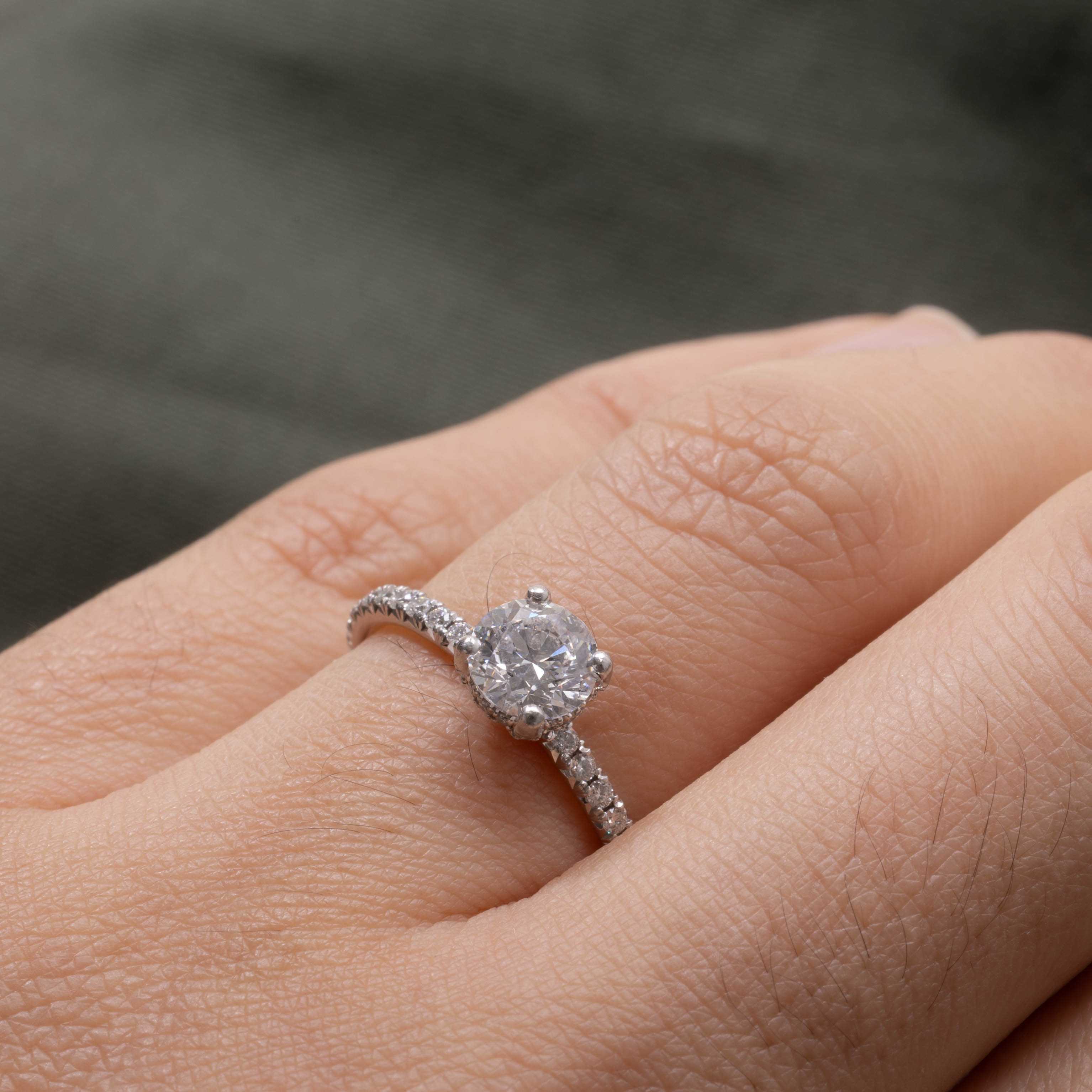 GIA Solitaire Diamond Engagement Ring | 0.80ct VS2 E Ex, 0.20ctw | SZ 4.5