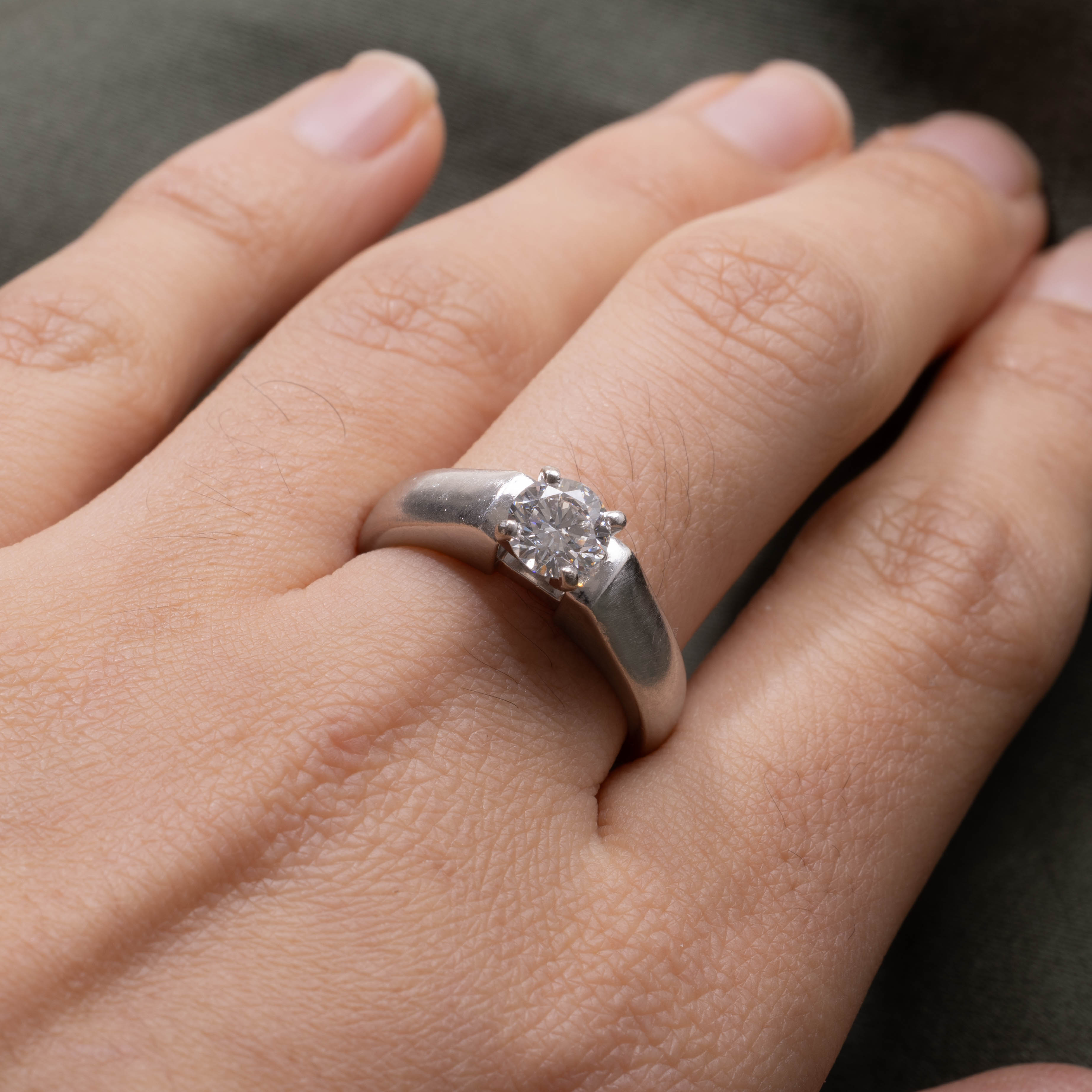 950 Platinum Solitaire Diamond Ring | 0.91ct SI2 G | SZ 8.0