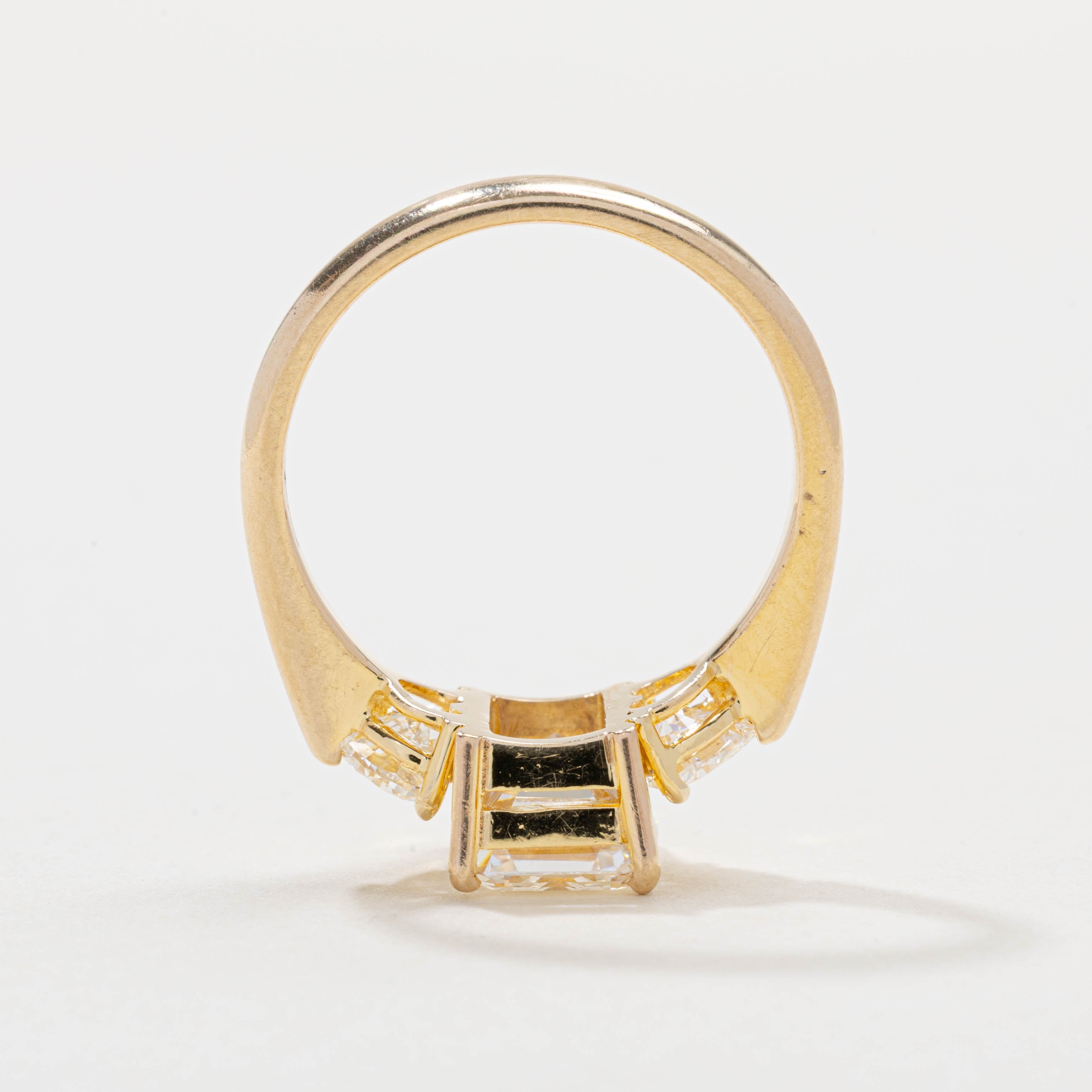 14K Emerald Cut Diamond Engagement Ring | 2.30ct VVS1 H/I, 0.70ctw | SZ 6.0