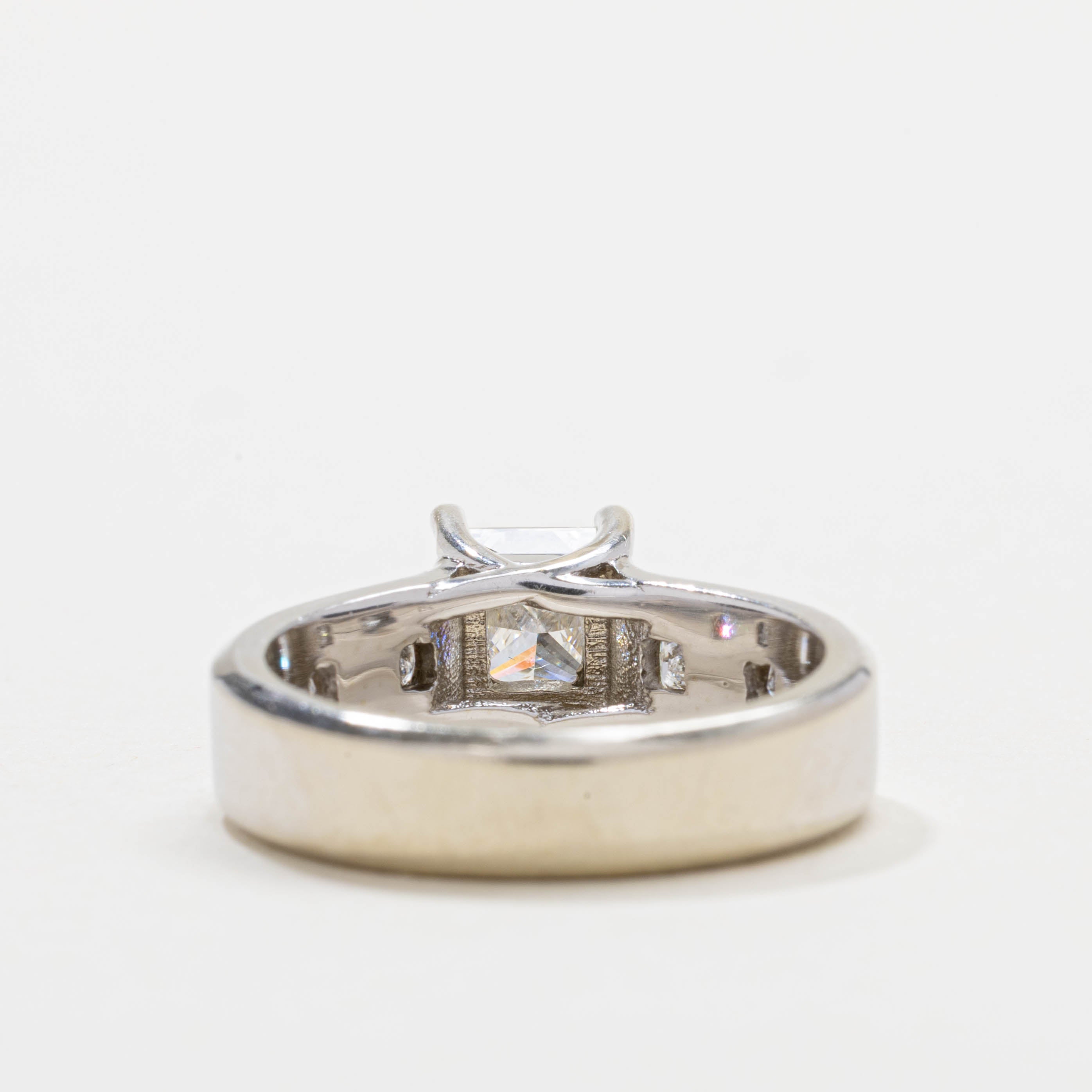 Bague de fiançailles en or 19 carats avec diamant taille princesse | 1,43 ct VS1 G | Taille 6,0