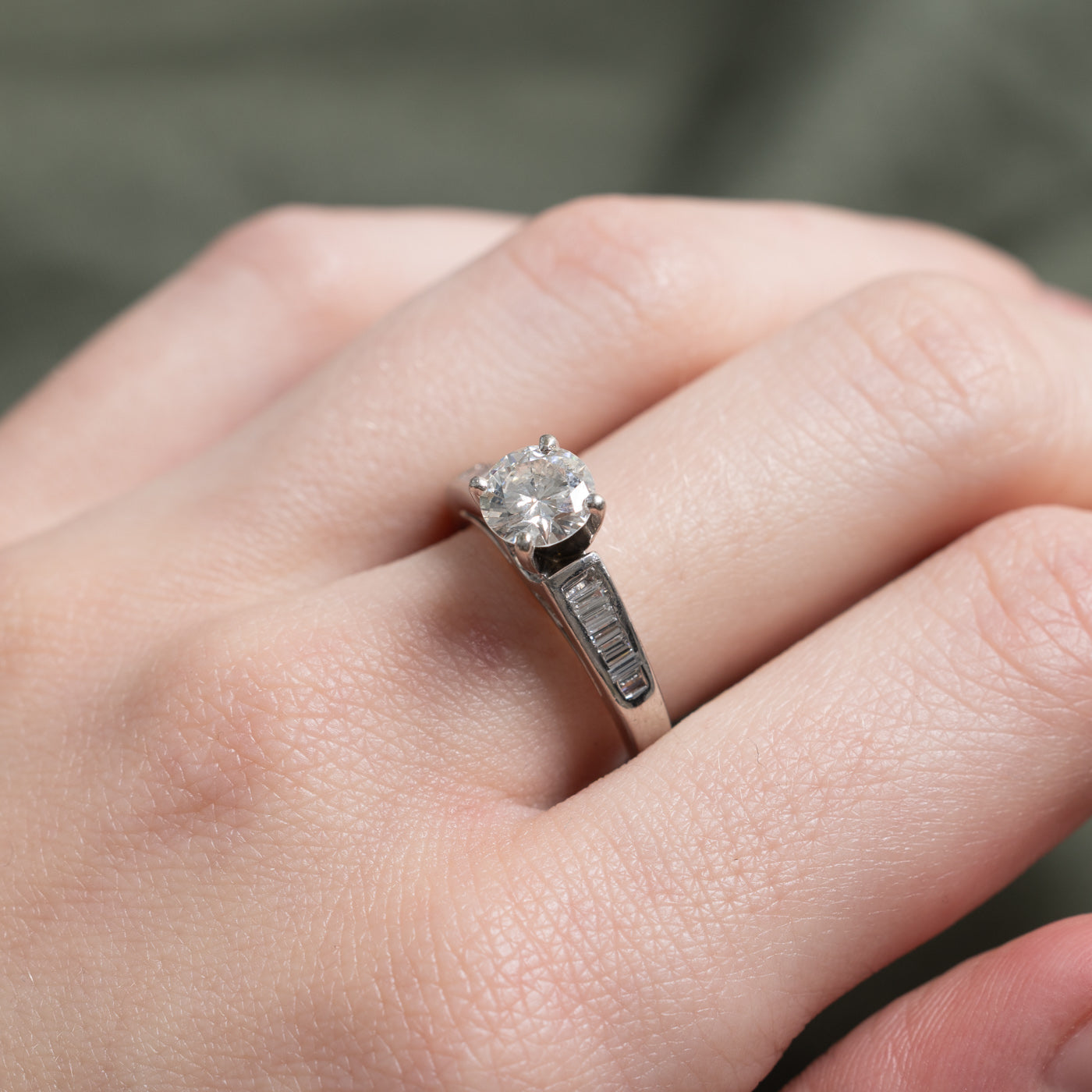 Platinum Diamond Engagement Ring | 1.07 I1 H/I, 0.33ctw | SZ 6.5