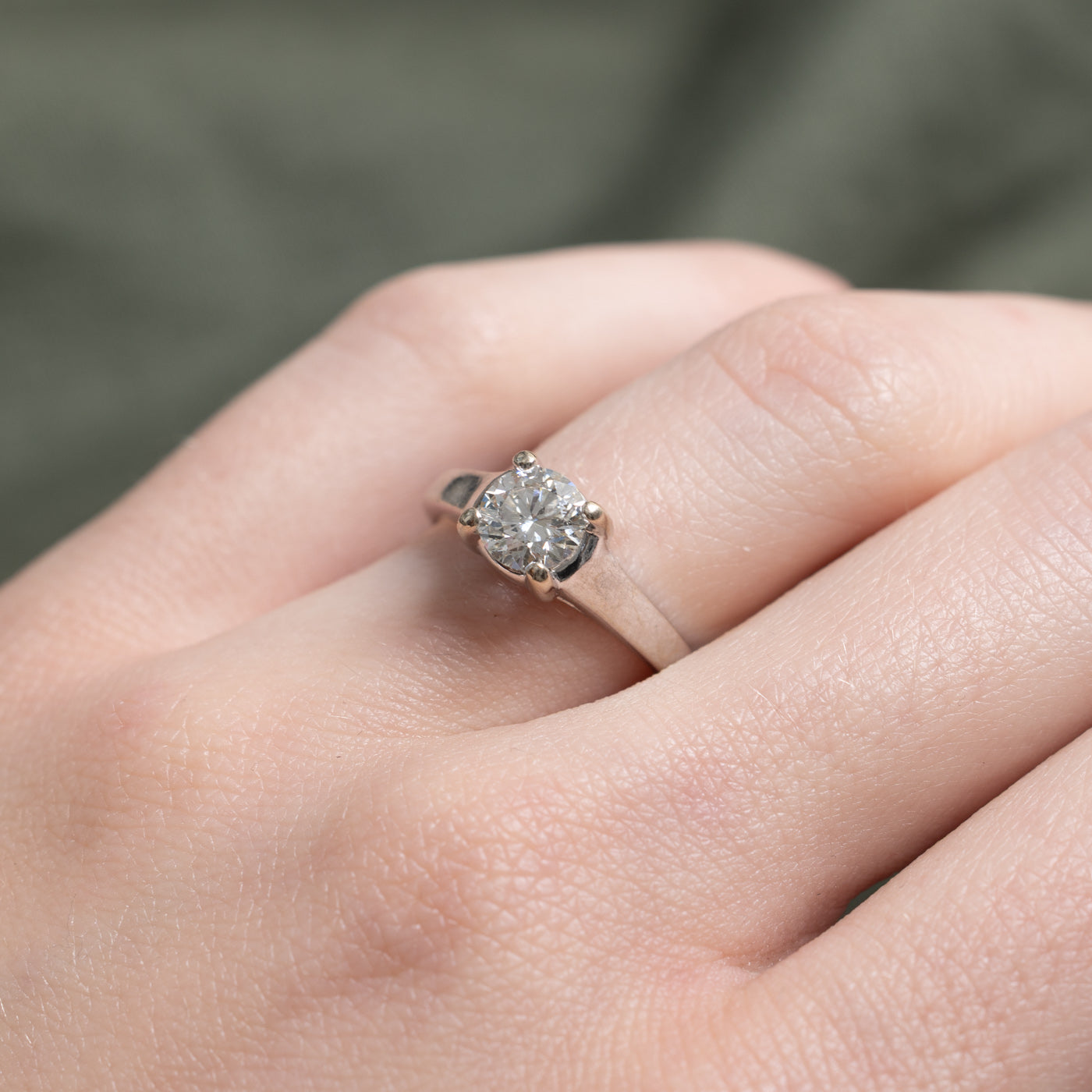 GIA Solitaire Diamond Engagement Ring | 0.80ct SI2 J Ex | SZ 5