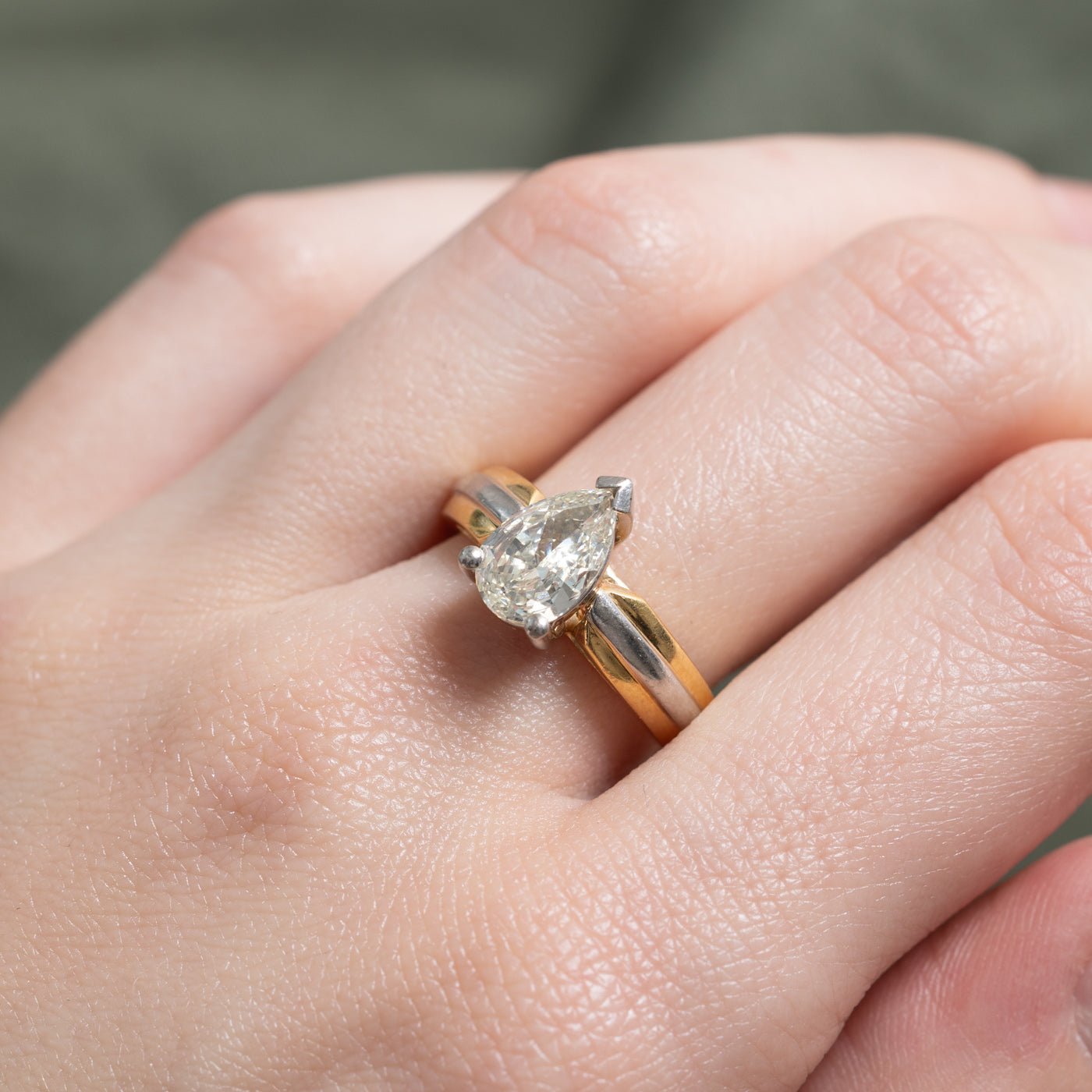 Pear Cut Diamond Engagement Ring | 1.55ct VS2 L/M | SZ 7.25