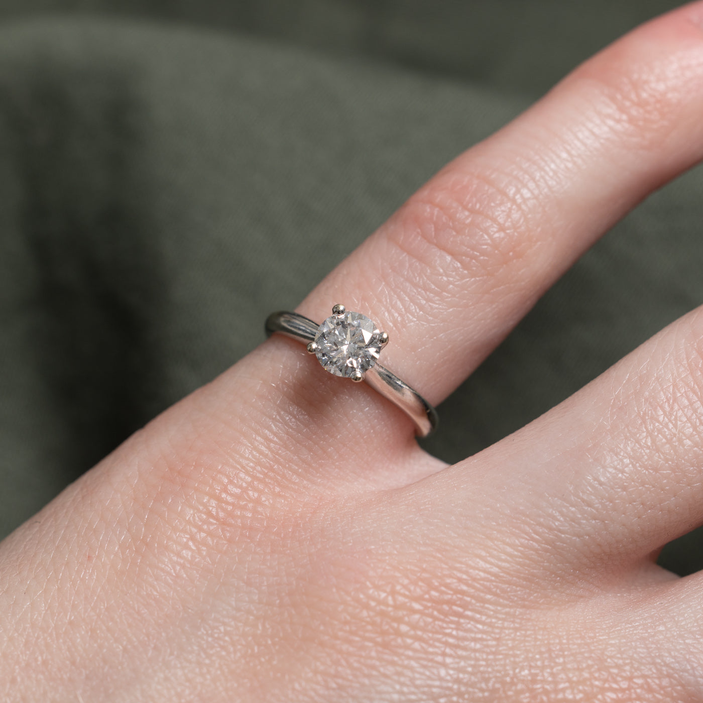 14k Round Brilliant Cut Solitaire Diamond Ring | 0.70ct I1 E Ex | SZ 5.25