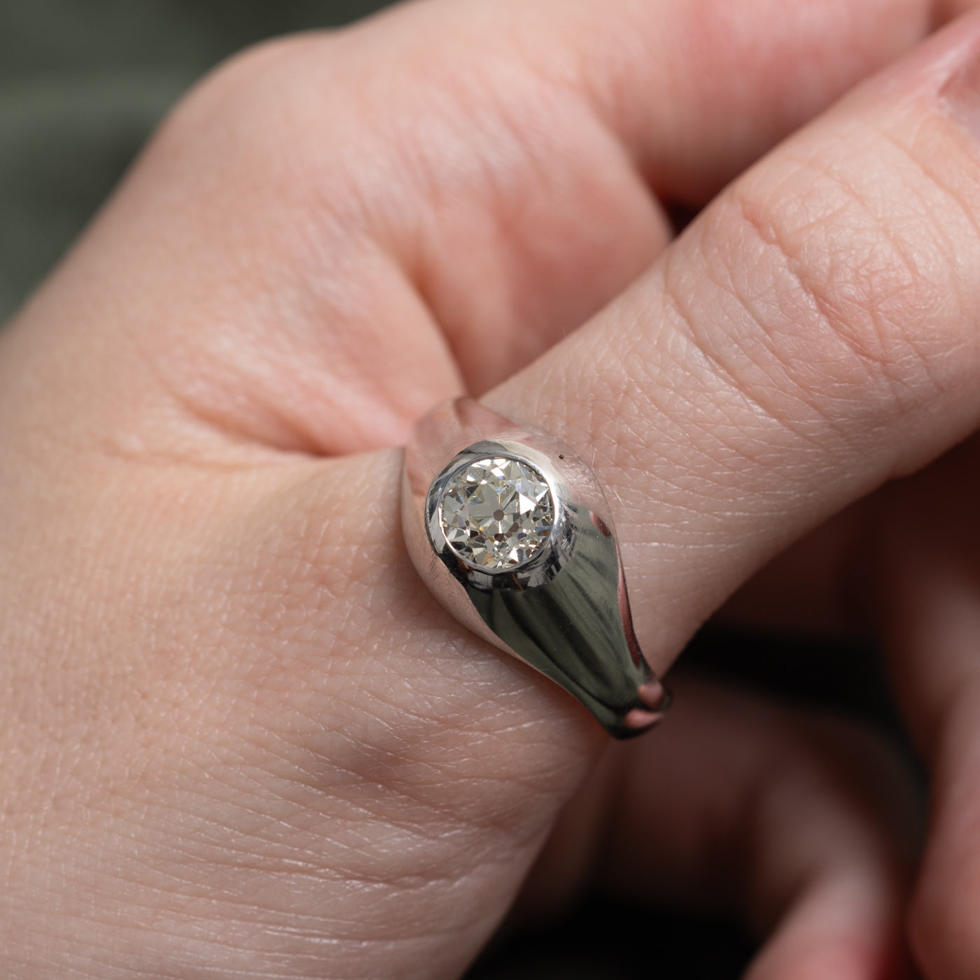 Old European Cut Diamond Dome Ring | 1.21ct VS1 M | SZ 11.25