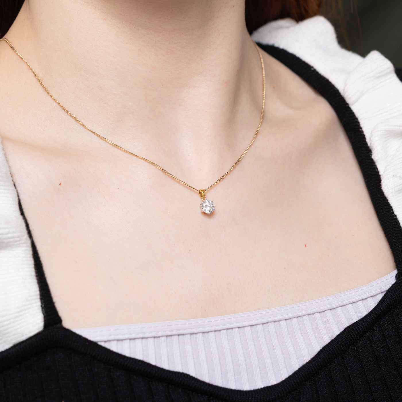 Solitaire Basket Set Diamond Pendant | 0.95ct VS1/VS2 G/H