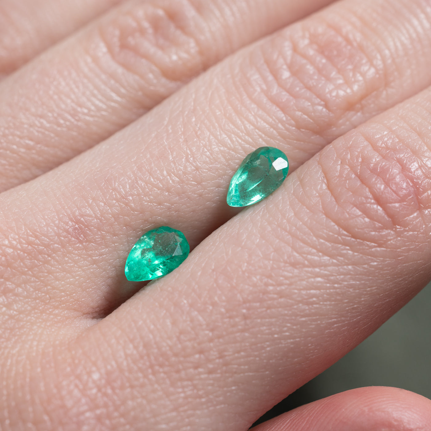 Pair of Pear Cut Loose Emerald | 1.97ctw