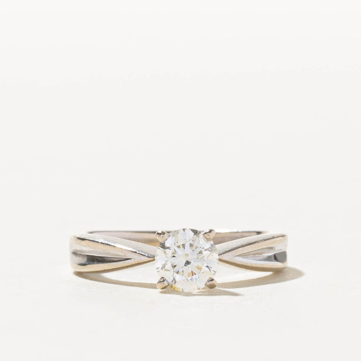 14k Solitaire Diamond Reverse Tapered Engagement Ring | 0.50ct I1 J | SZ 4