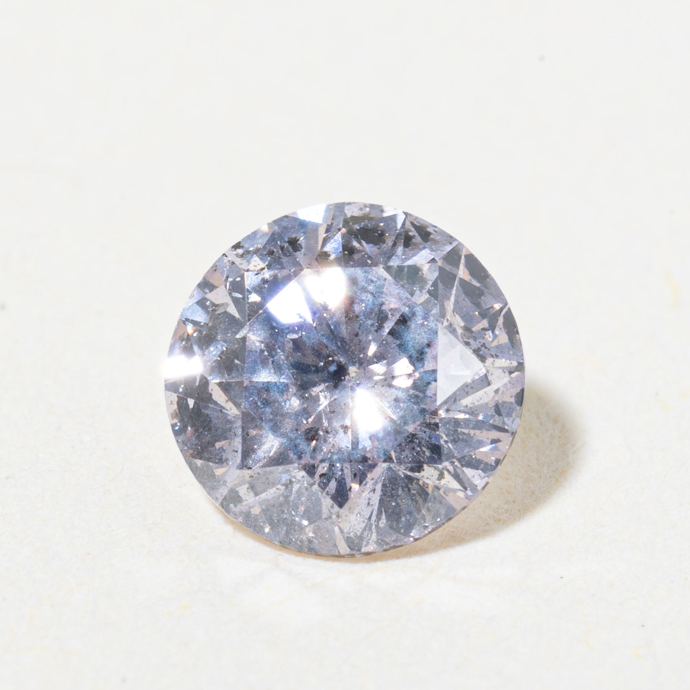 Round Brilliant Cut Light Brown Purple Loose Diamond | 0.48ct I1 Brown |