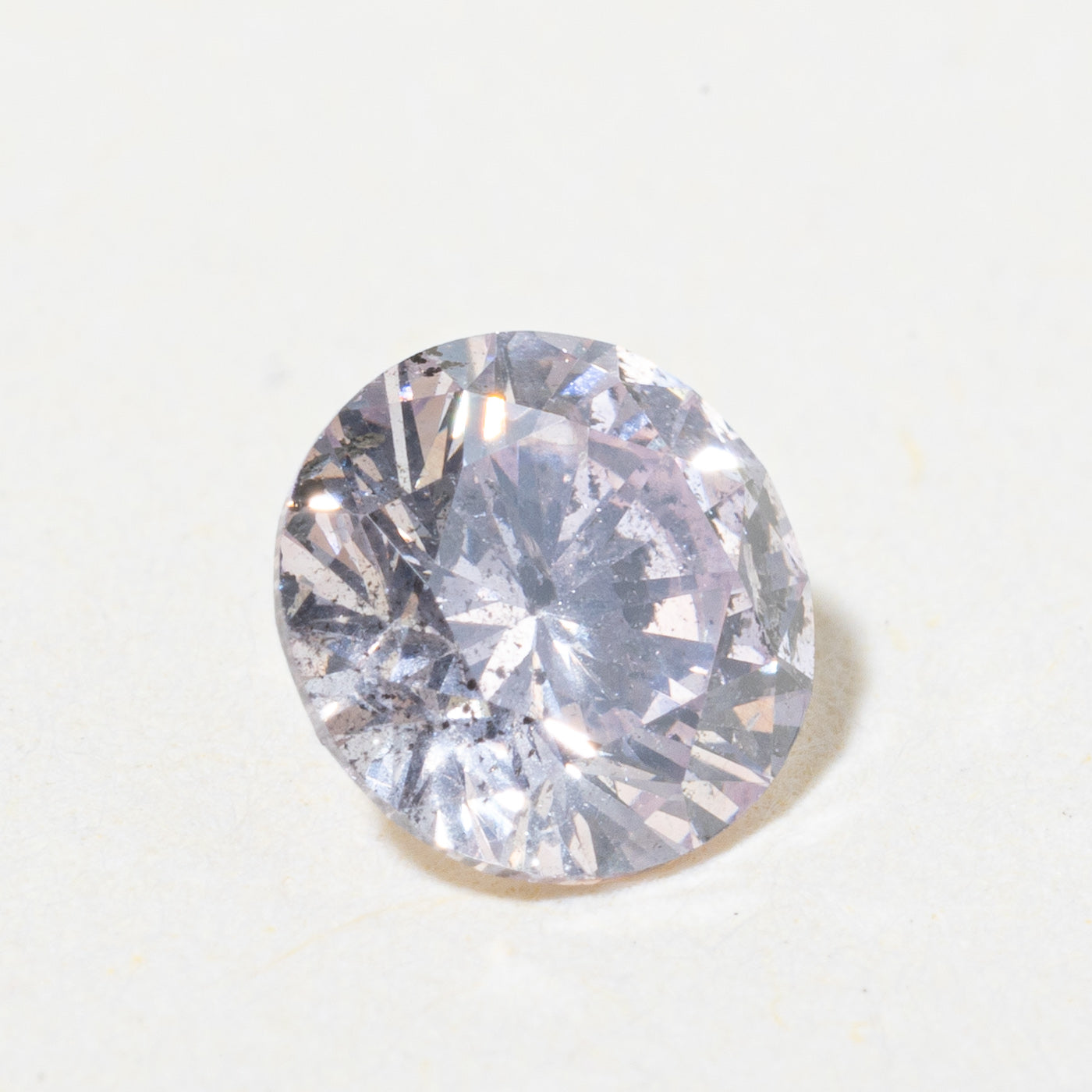 Round Brilliant Cut Light Brown Purple Loose Diamond | 0.48ct I1 Brown |