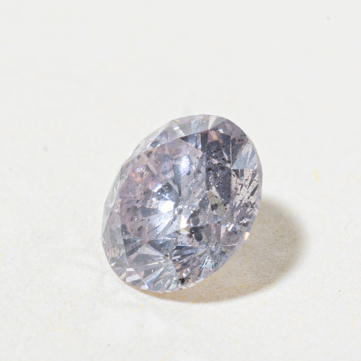 Round Brilliant Cut Light Brown Purple Loose Diamond | 0.48ct I1 Brown |