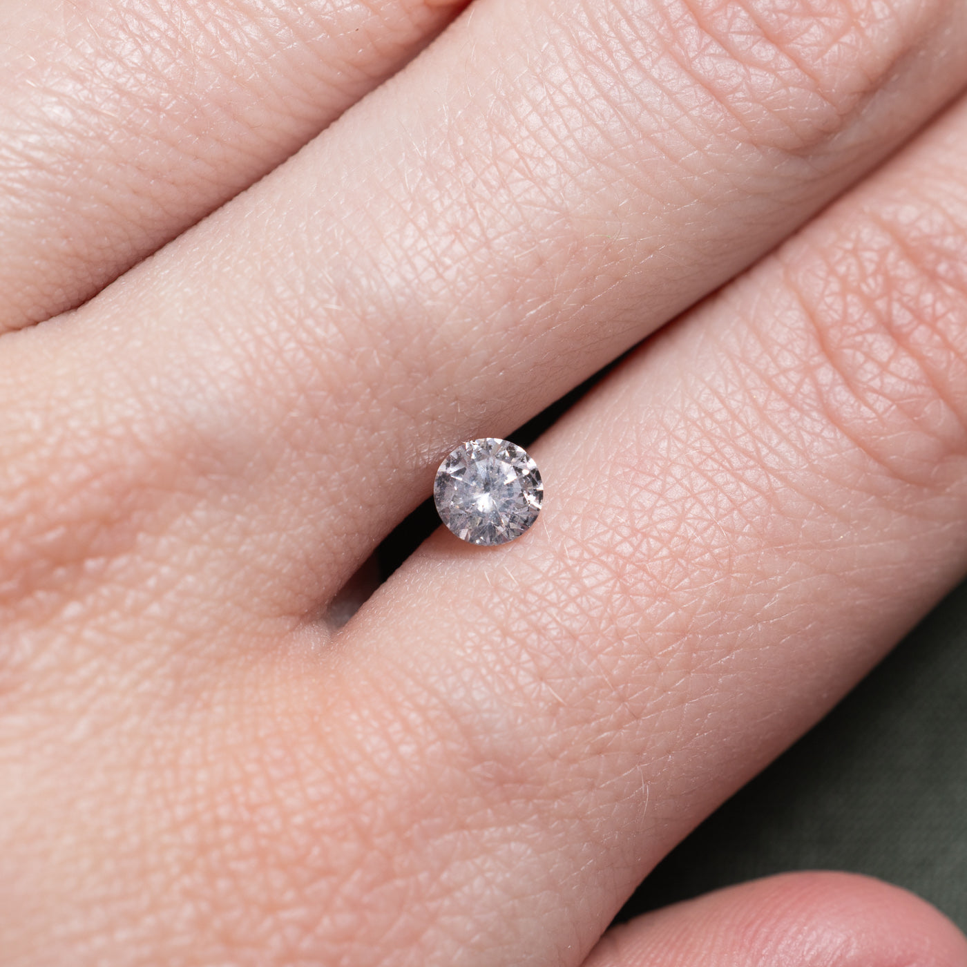 Round Brilliant Cut Light Brown Purple Loose Diamond | 0.48ct I1 Brown |