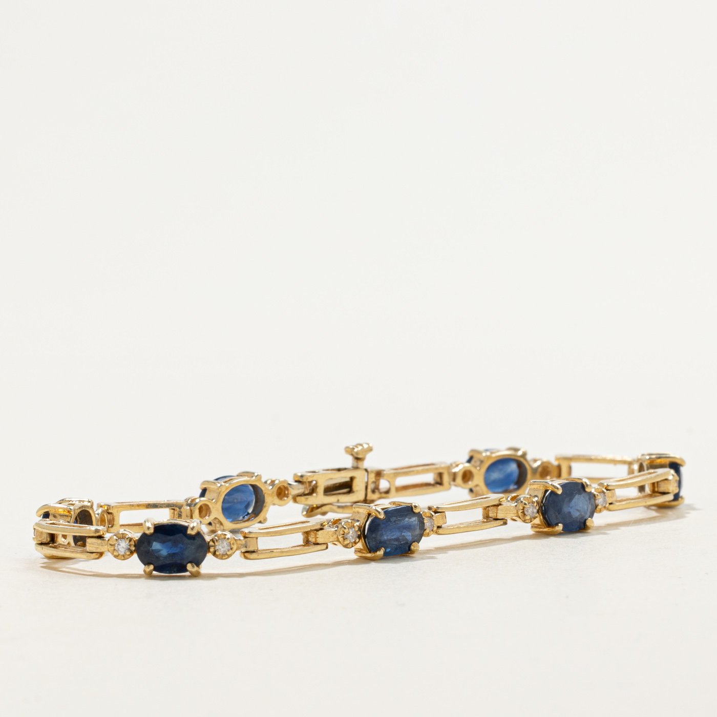 14K Bracelets with Diamond Accents with Sapphire