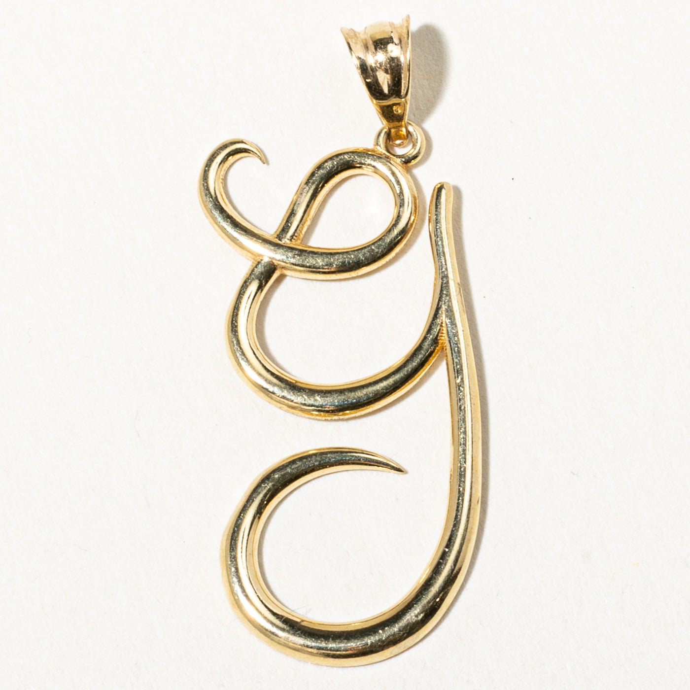 18k Yellow Gold "G" Initialized Pendant