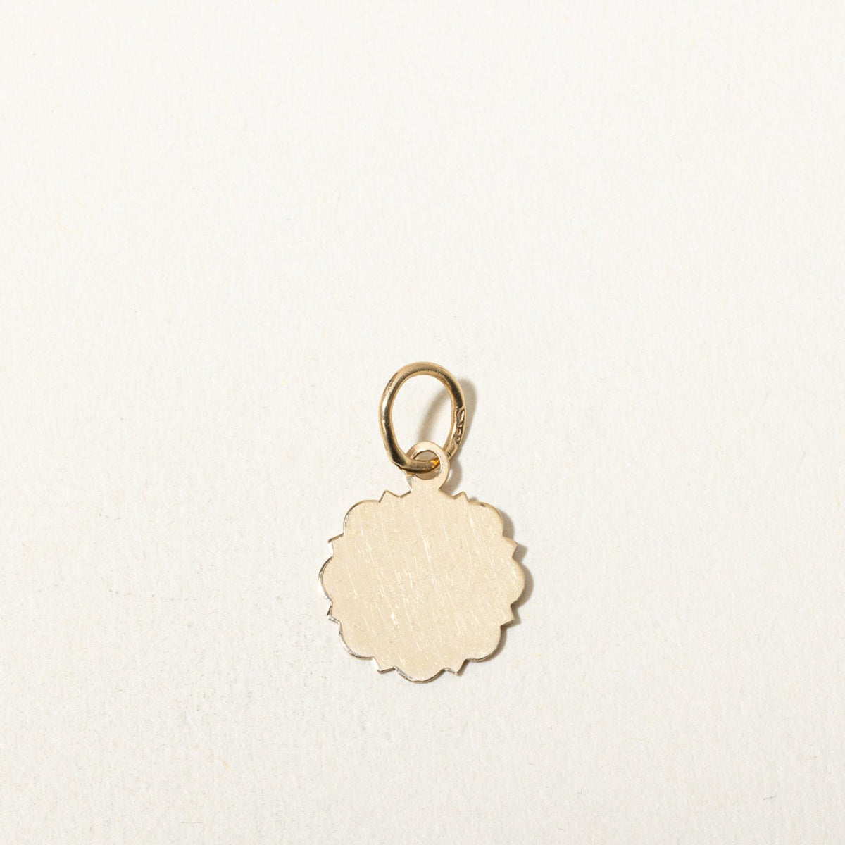 10k Yellow Gold Scalloped Scorpio Zodiac Circle Pendant