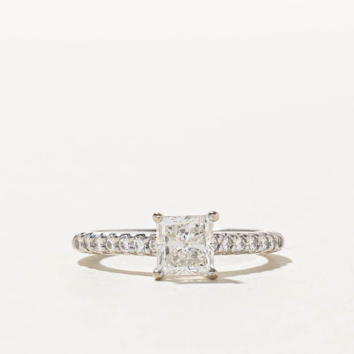 14k Princess Cut Diamond with Accents Engagement Ring | 0.93ctw | SZ 4