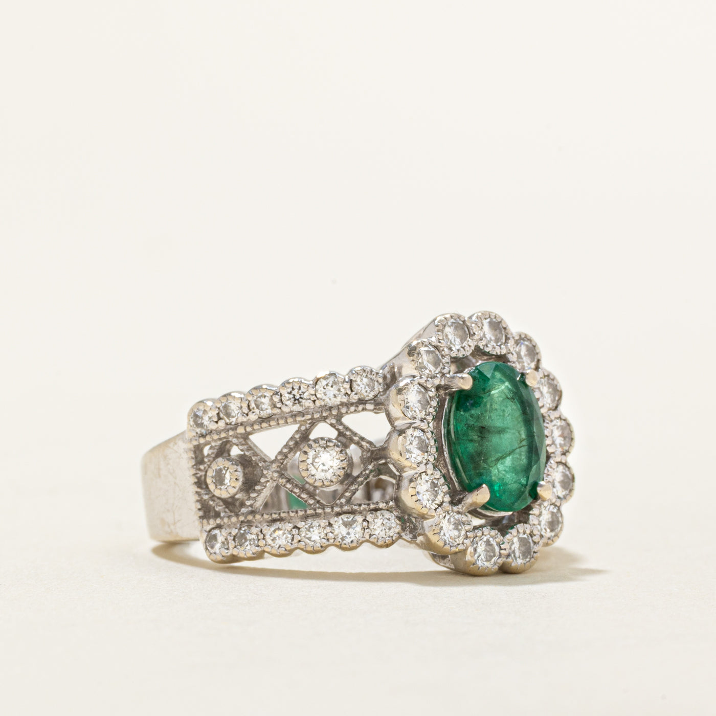 Effy' Emerald & Diamond Ring | 1.00ct, 0.60ct | SZ 7 |